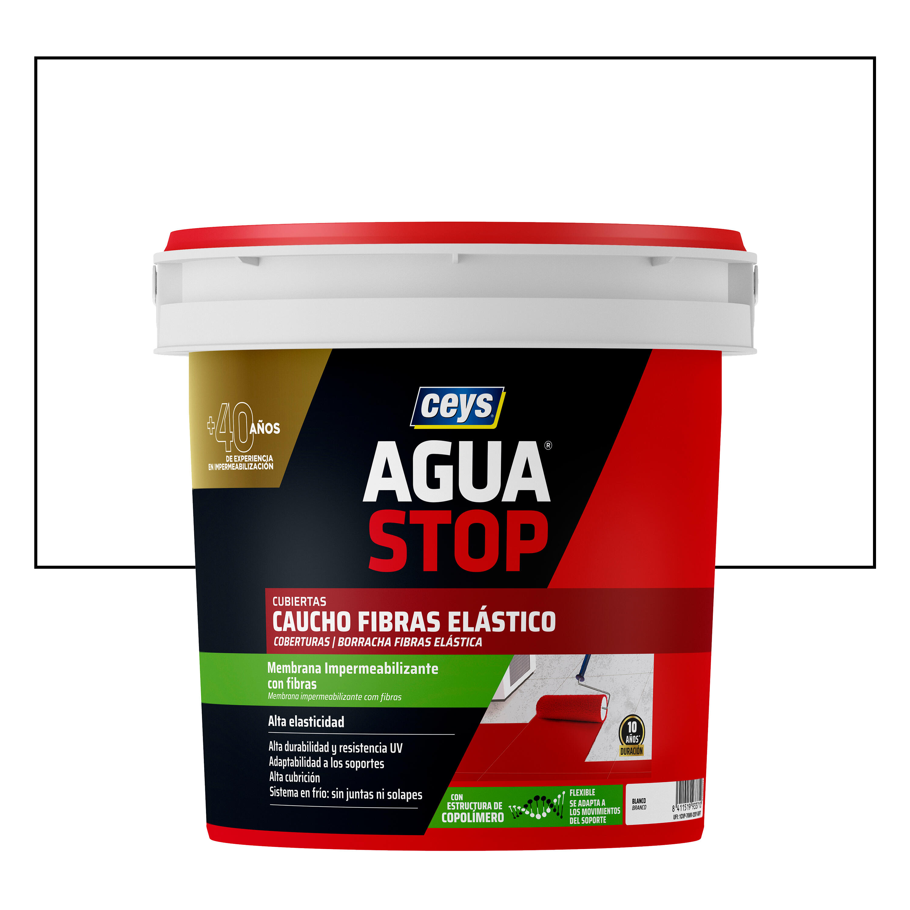 Pintura impermeabilizante cubiertas aguastop ceys caucho 1kg blanco