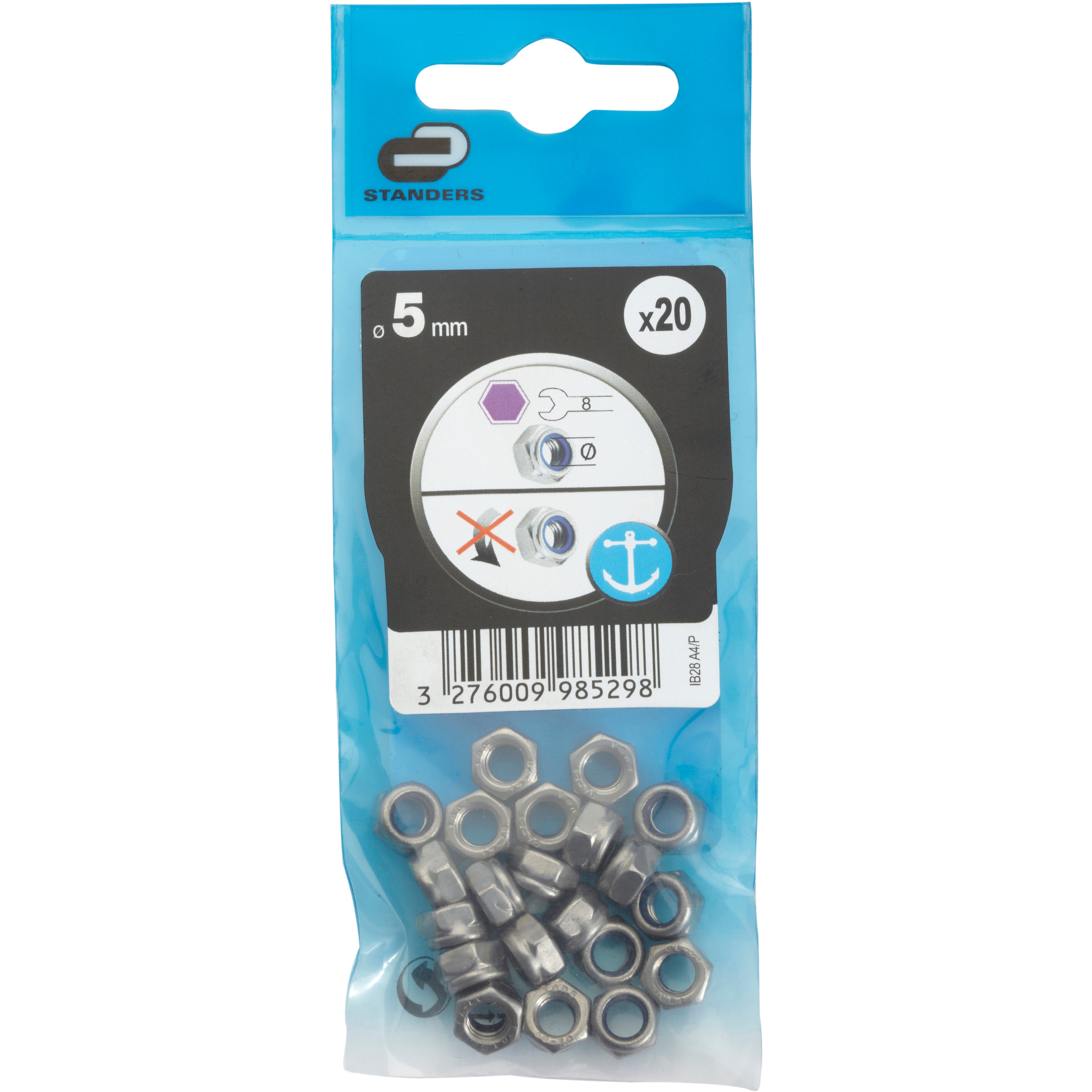 20 écrous inox, Ø5 mm STANDERS - 4