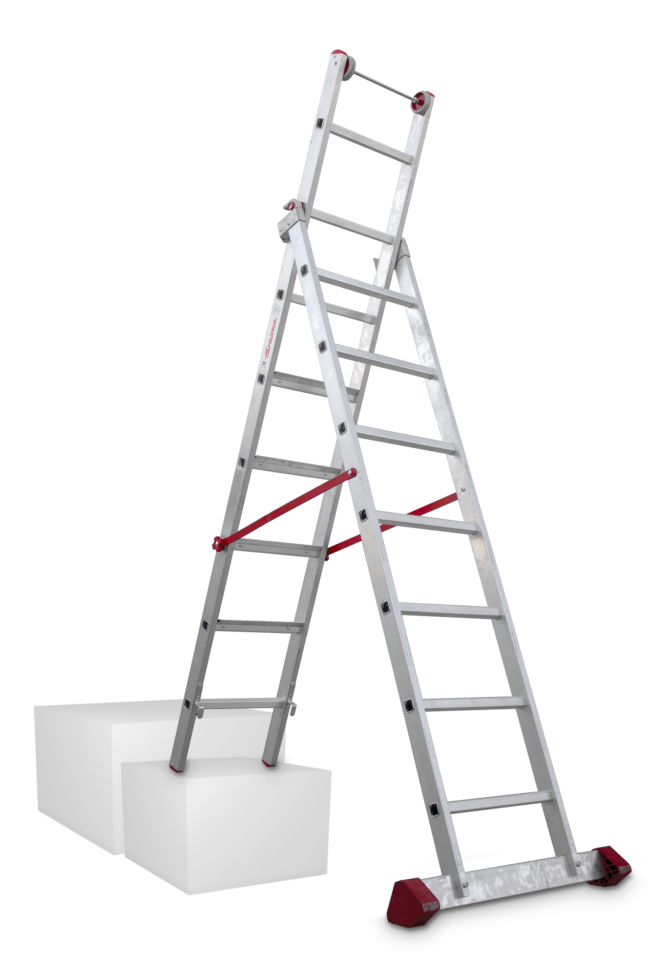 Escalera multiuso faraone 8 peldaños 3,92 m altura máxima