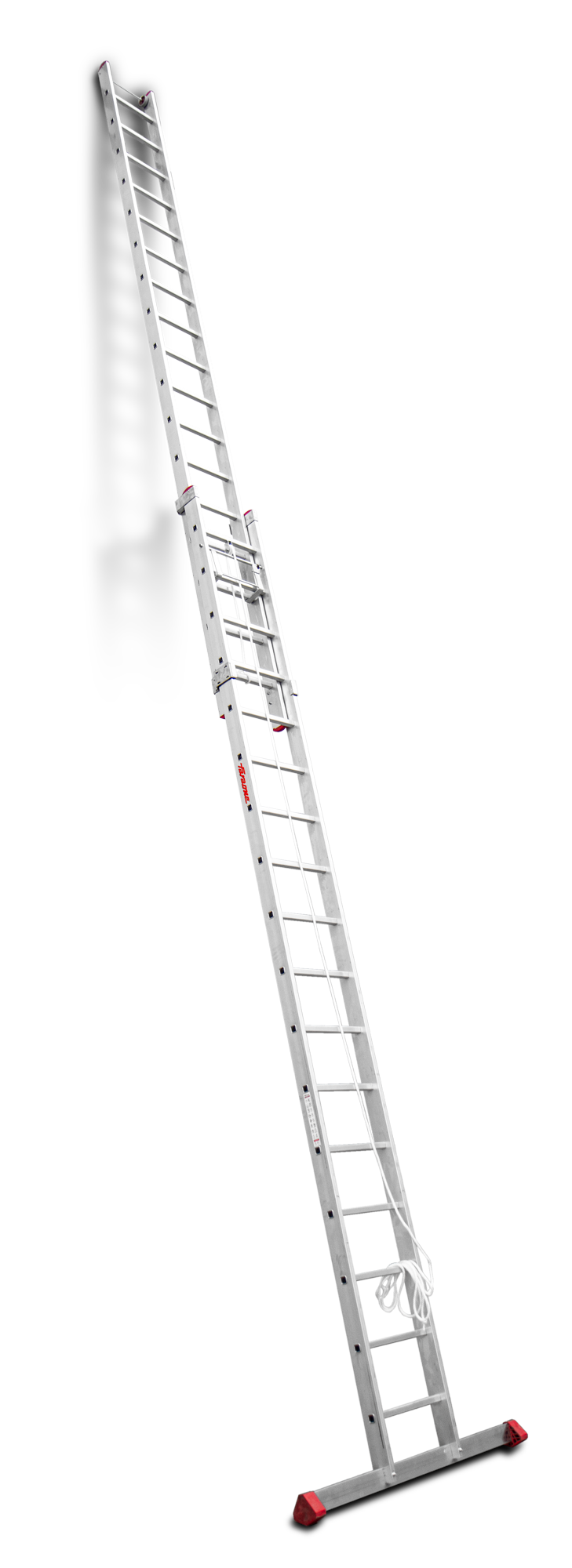 Escalera extensible cuerda faraone 17+17 peldaños 8,65 m altura máxima