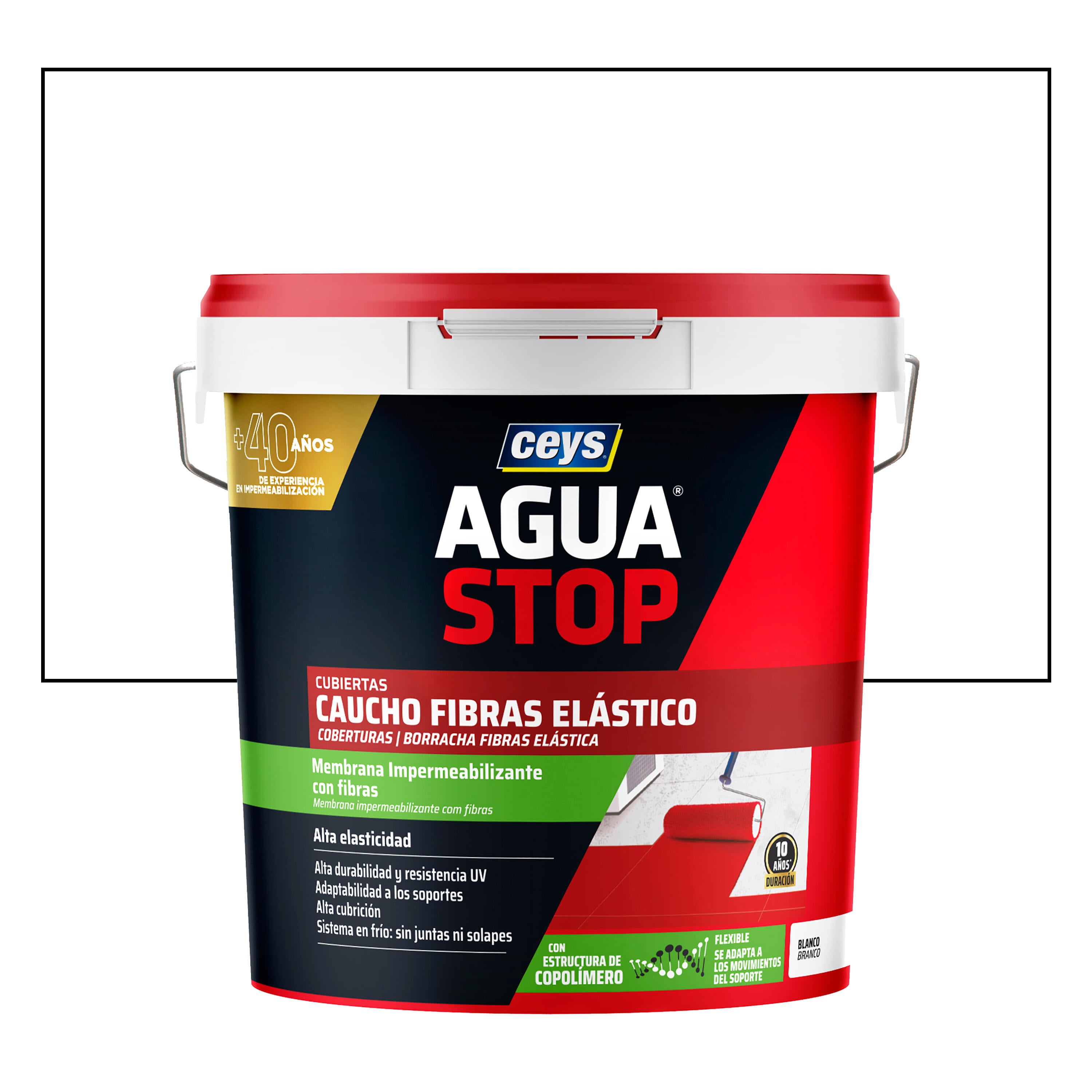 Pintura impermeabilizante cubiertas aguastop ceys caucho 20kg blanco