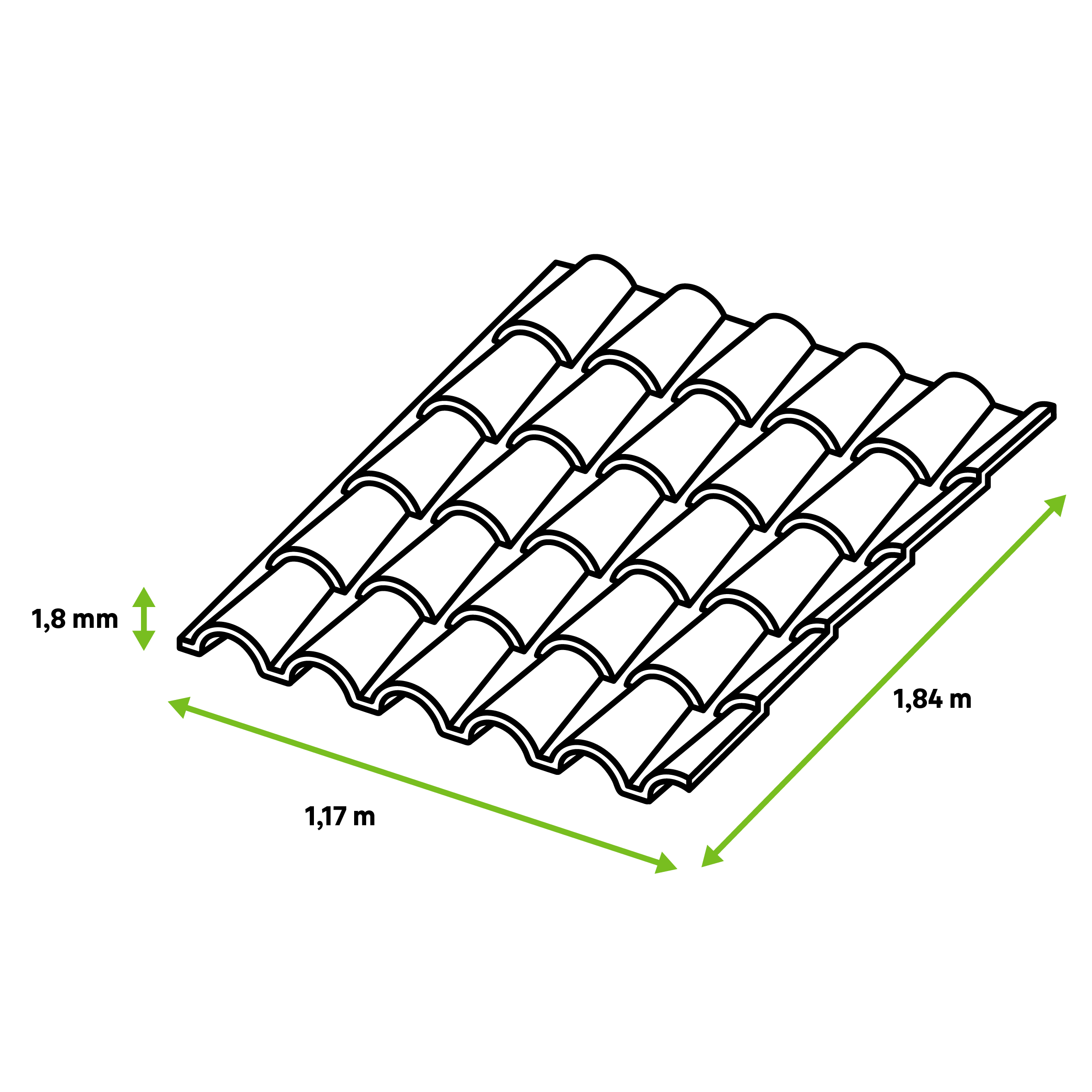 Feuille imitation tuile PVC ondulé marron l.1170 x L.1840mm RENOLIT - 3