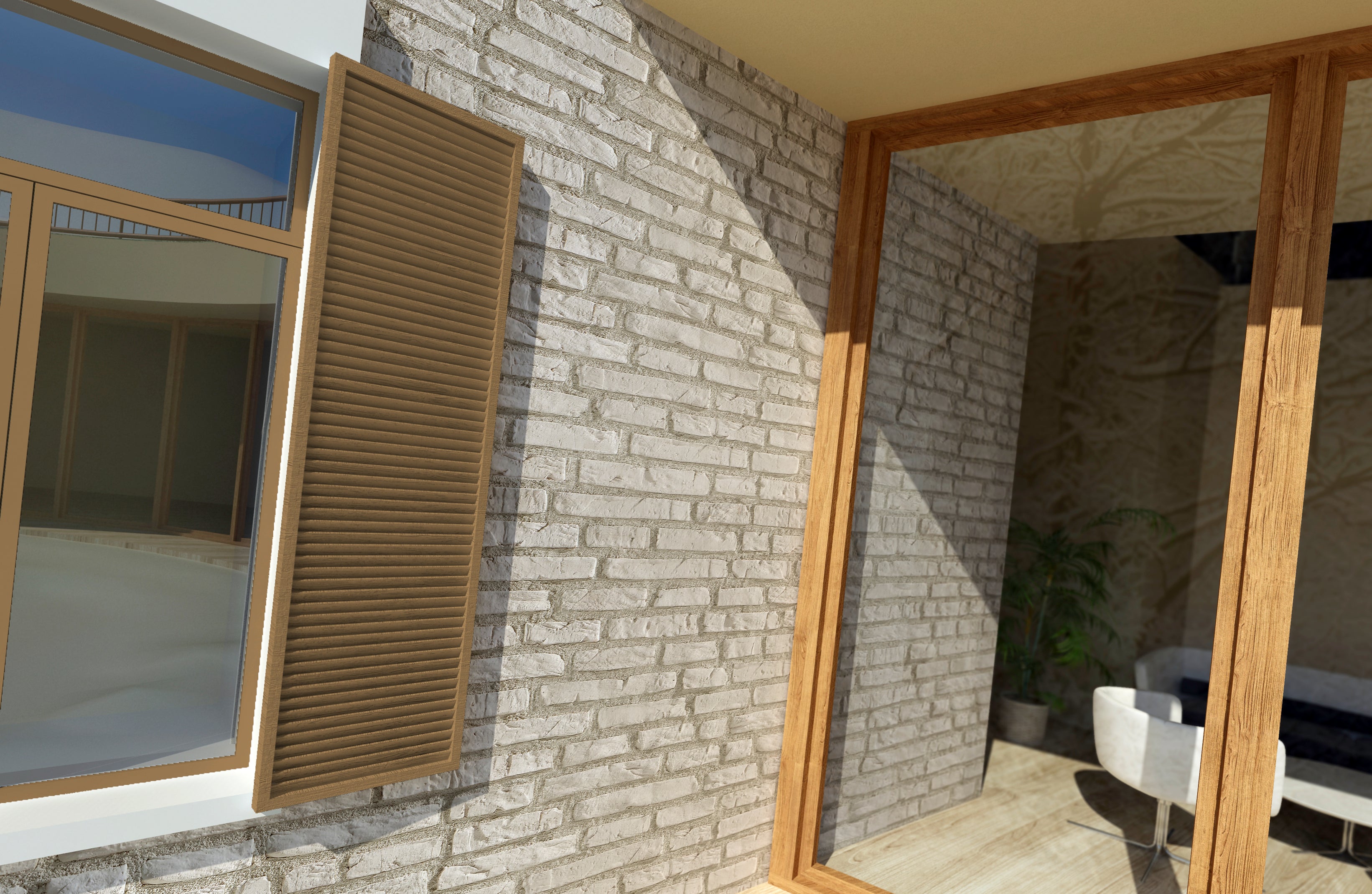 Painel decorativo imitação tijolo VIEJO BRANCO 118X93CM - 2