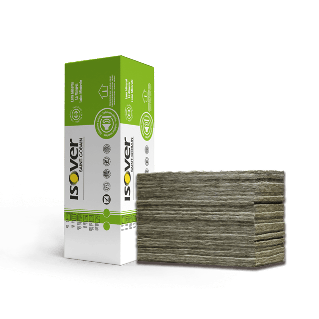 28 uds de paneles Fibra de vidrio ISOVER DRYWALL 37 Espesor 50mm 1.35x0.6m R=1,36