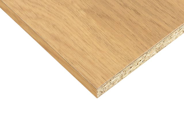 Tablero aglomerado de 2 cantos roble miel de 59,5x244x1,6cm (anchoxaltoxgrosor)