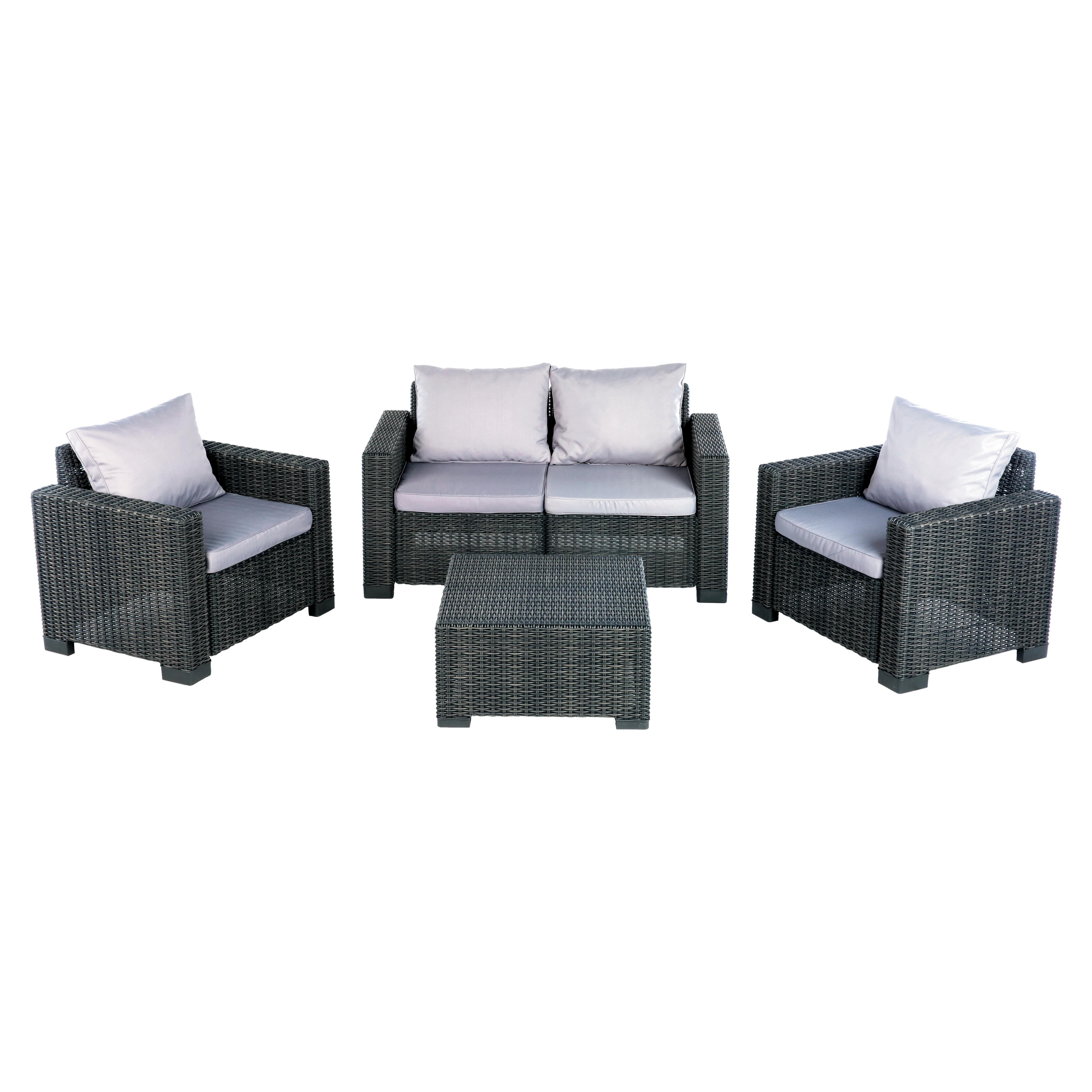 Tavolino da esterno California KETER struttura e superficie in resina antracite per 4 persone 68x68cm - 5