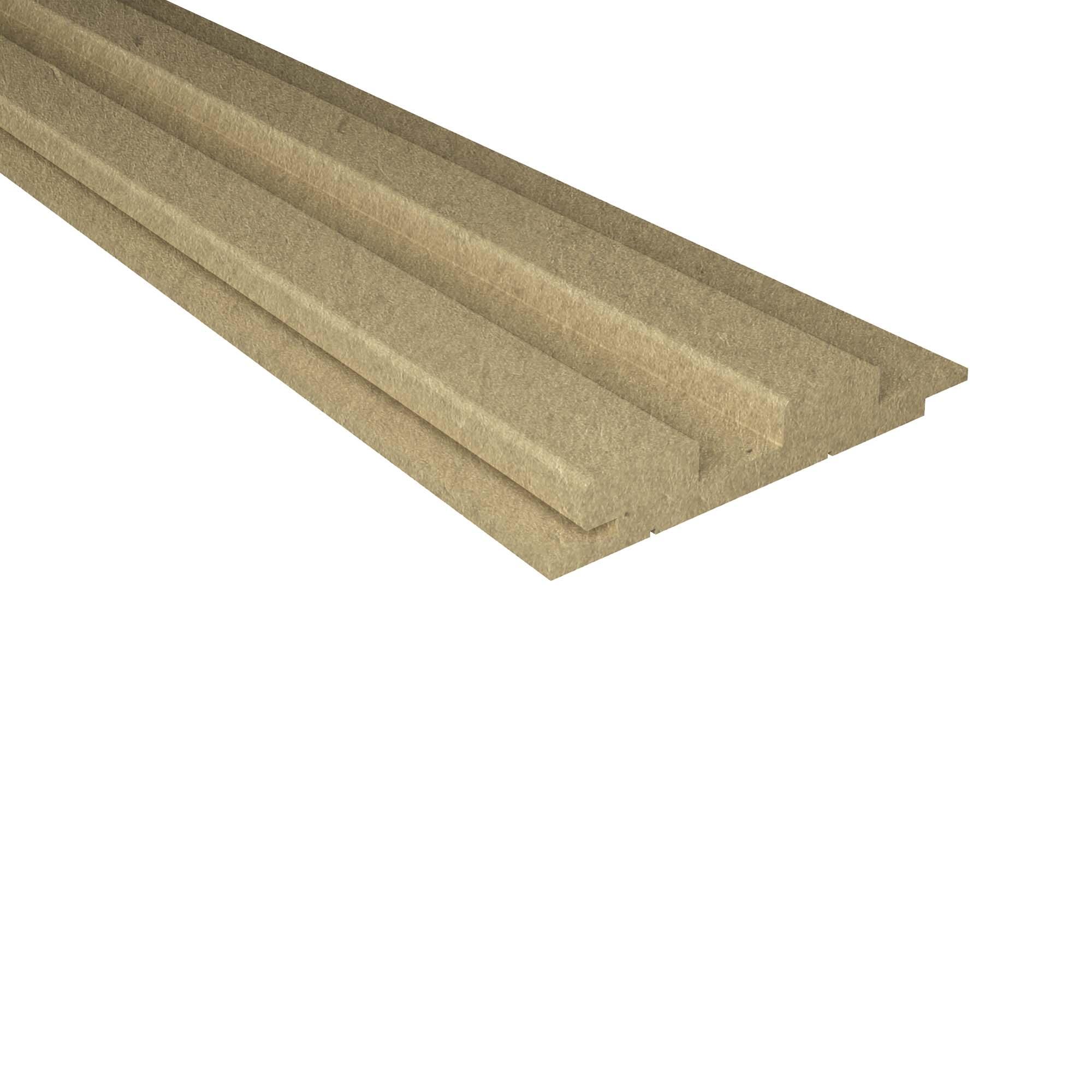 Pack de 30 lamas de revestimiento de pared palillería efecto 3D MDF Novo crudo personalizable de 260x13,2 cm - 5