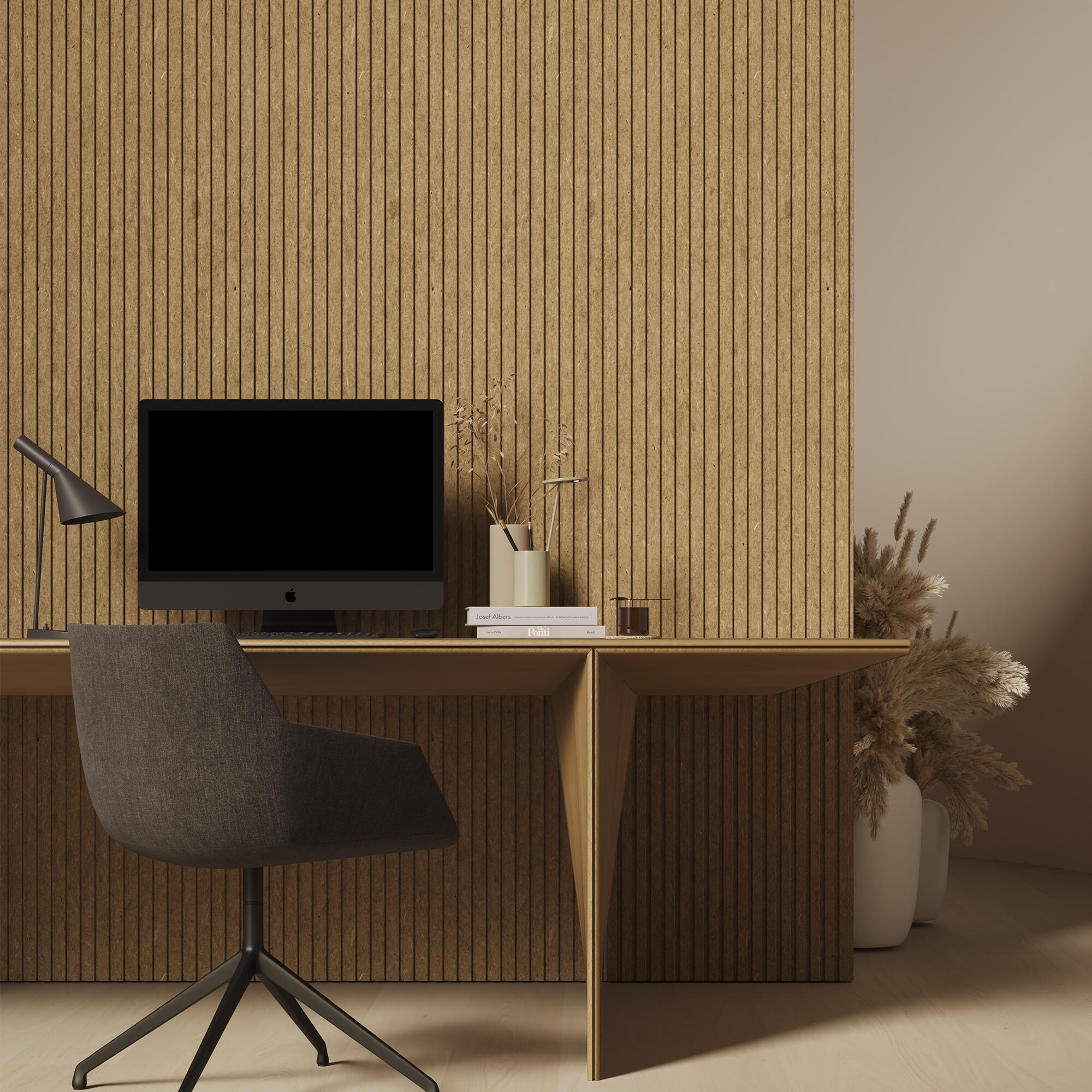 Revestimiento de pared palillería efecto 3D MDF Novo crudo personalizable de 260x16,7 cm - 2