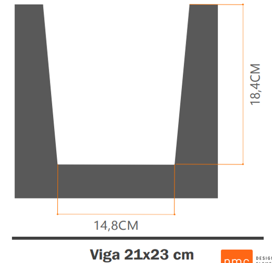 Viga en color blanco de 23 cm x 21 cm x 3 m - 2