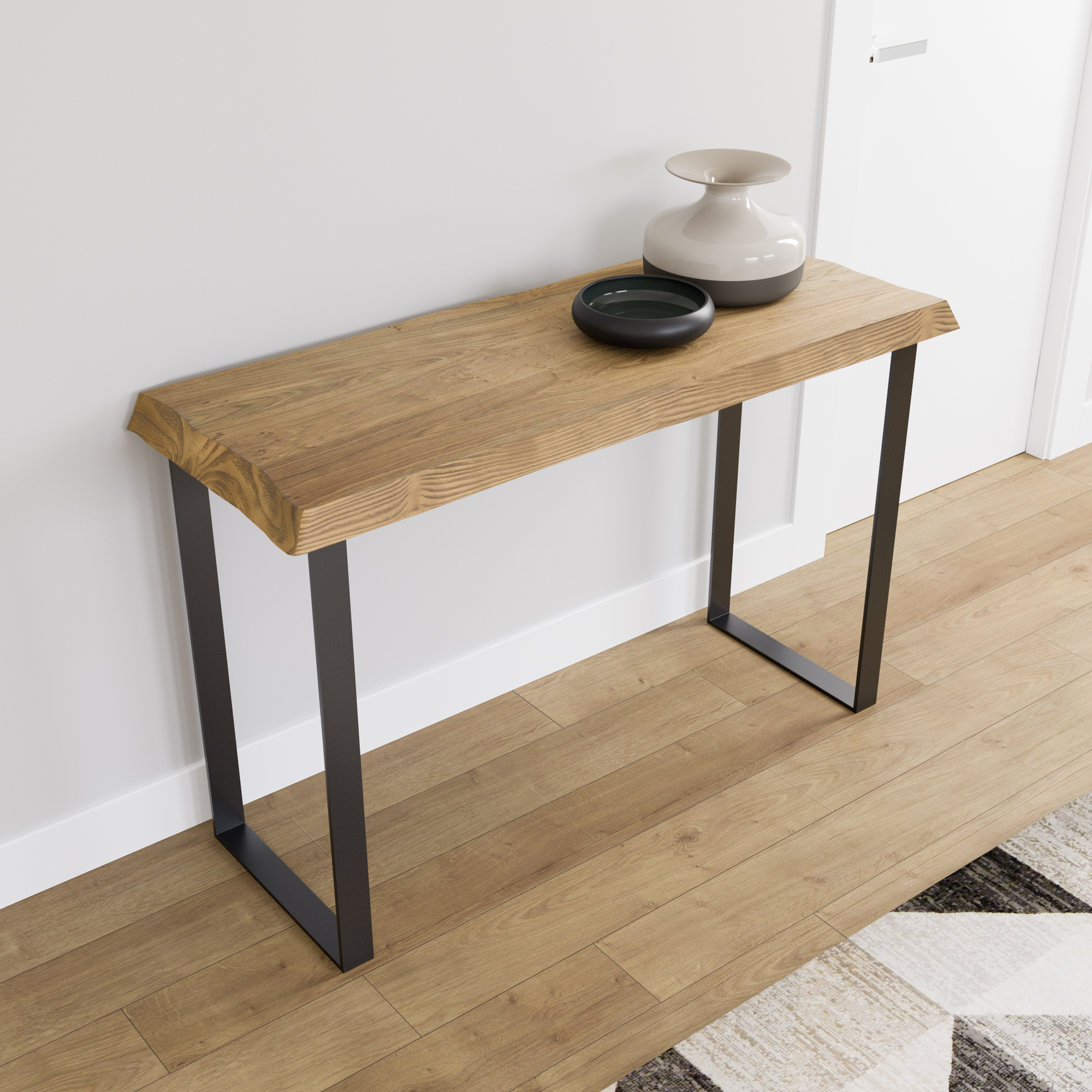 Mesa de vestíbulo o recibidor madera de roble maciza 120x89,8x45cm