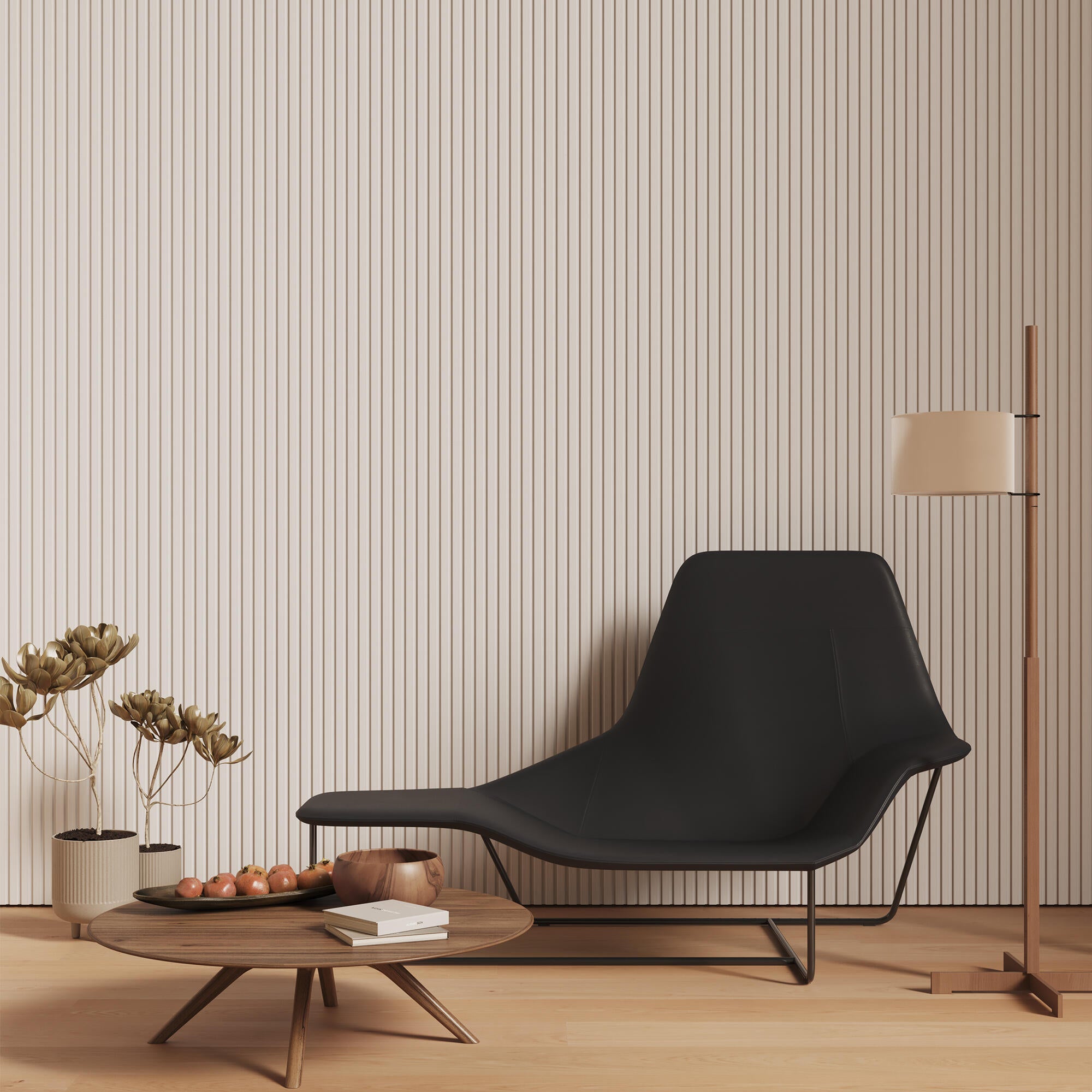 Revestimiento de pared palillería efecto 3d mdf novo color blanco de 260x16,7 cm