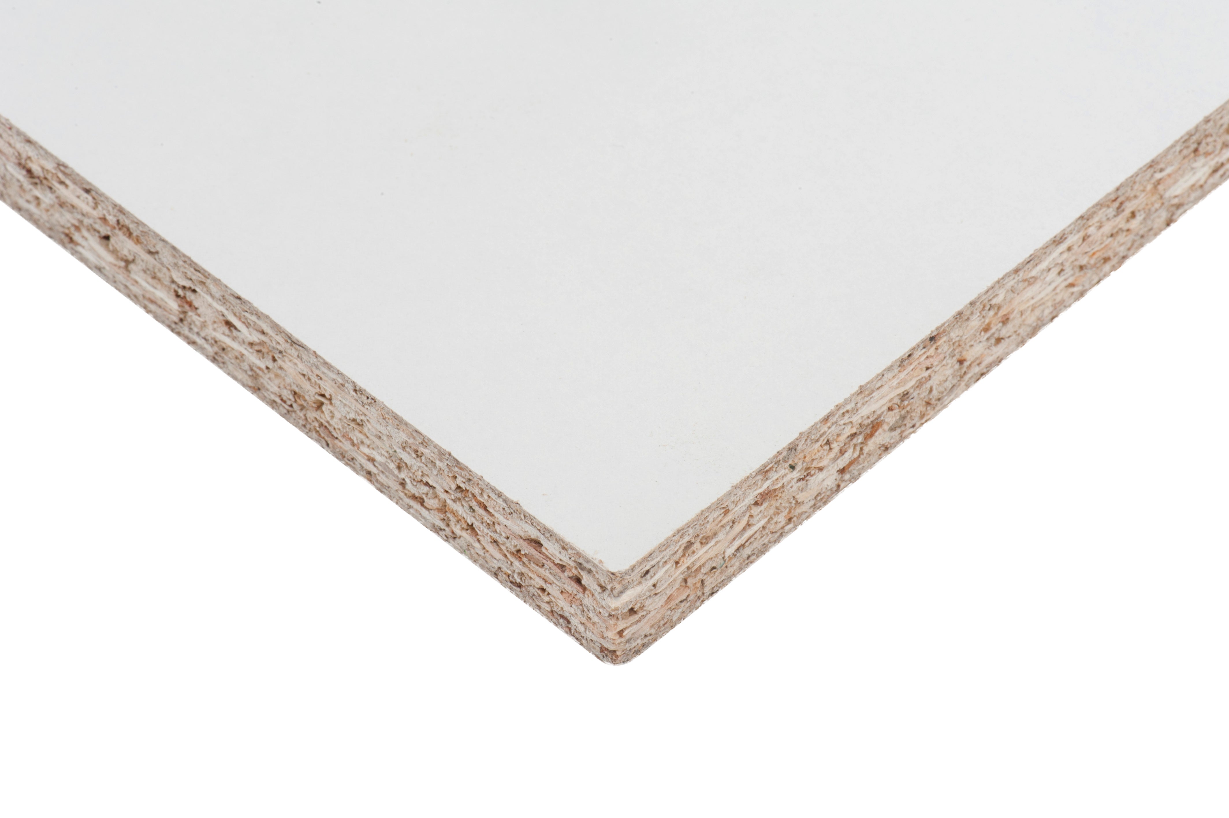 Tablero aglomerado en melamina blanco de 40x80x1,6 cm (anchoxaltoxgrosor)