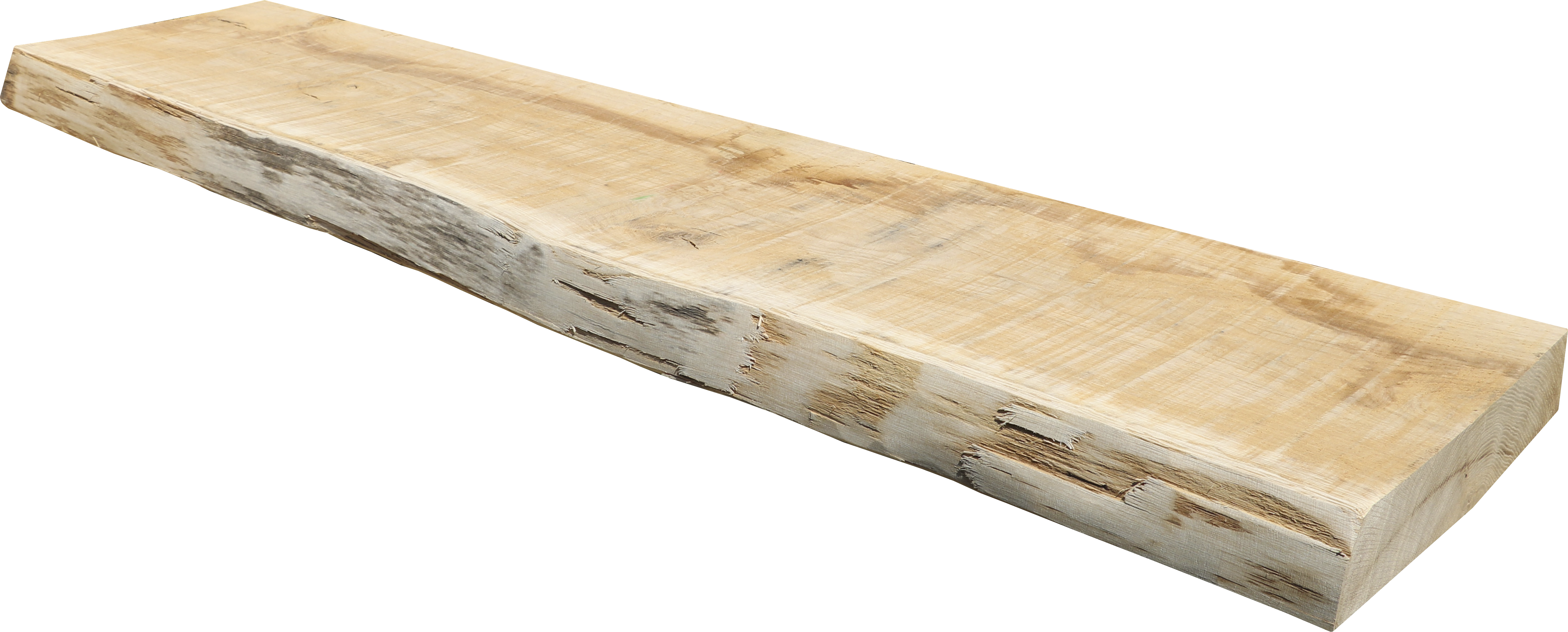 Tablero macizo de roble 18/25x120x5 cm tarugo 1 lado bruto