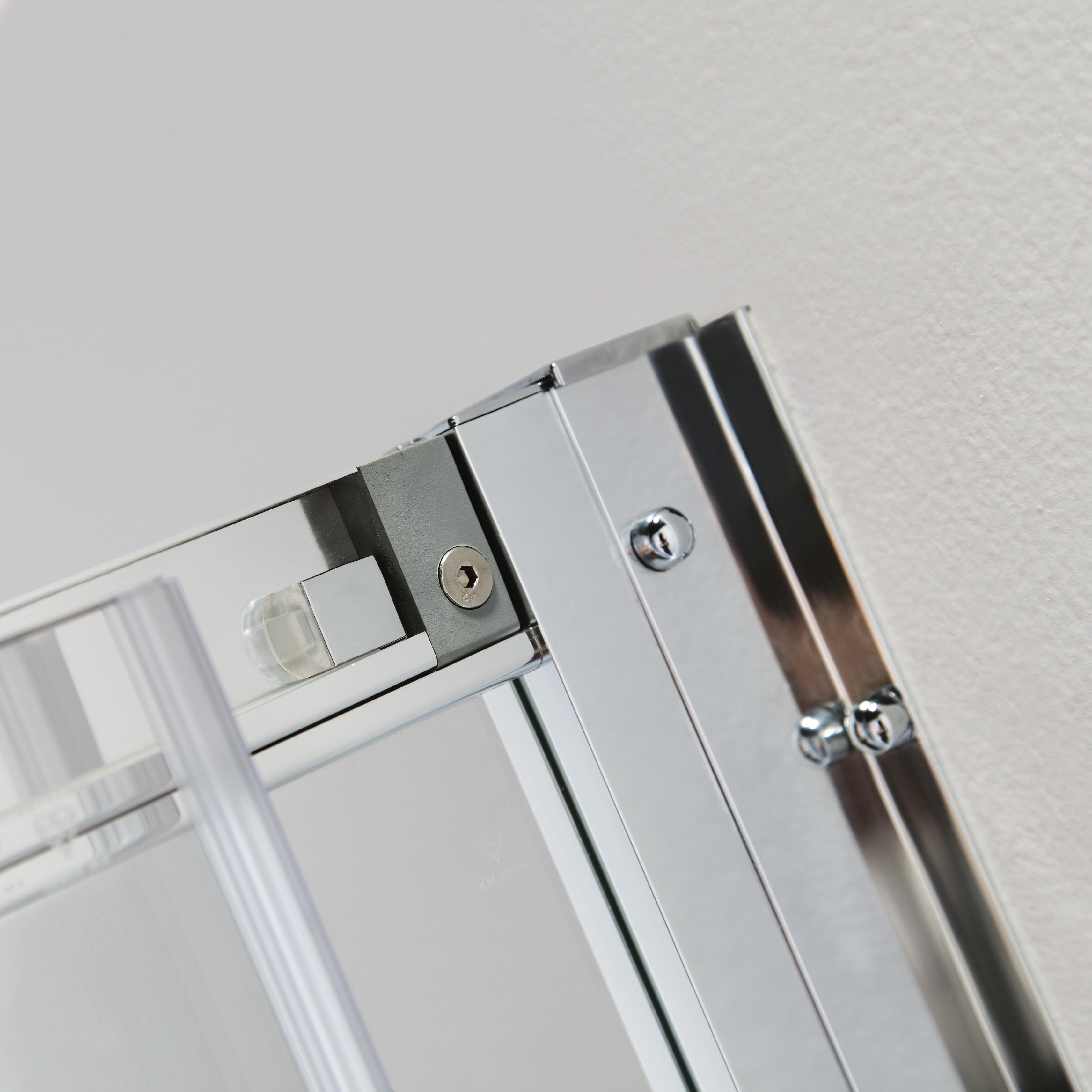 Porta doccia pieghevole L 63-70 cm x H 195 cm per nicchia in vetro trasparente SP. 6 mm, profilo lucido cromo, serie Slimline - 7