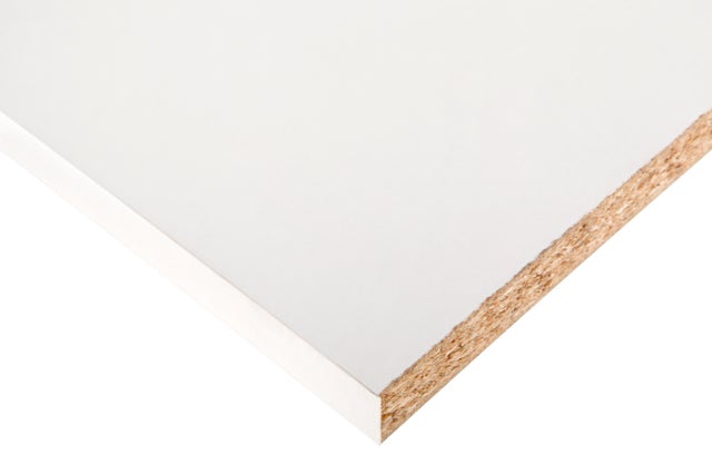Tablero de aglomerado Blanco 2 cantos de 59.7x244cm y 22mm de espesor