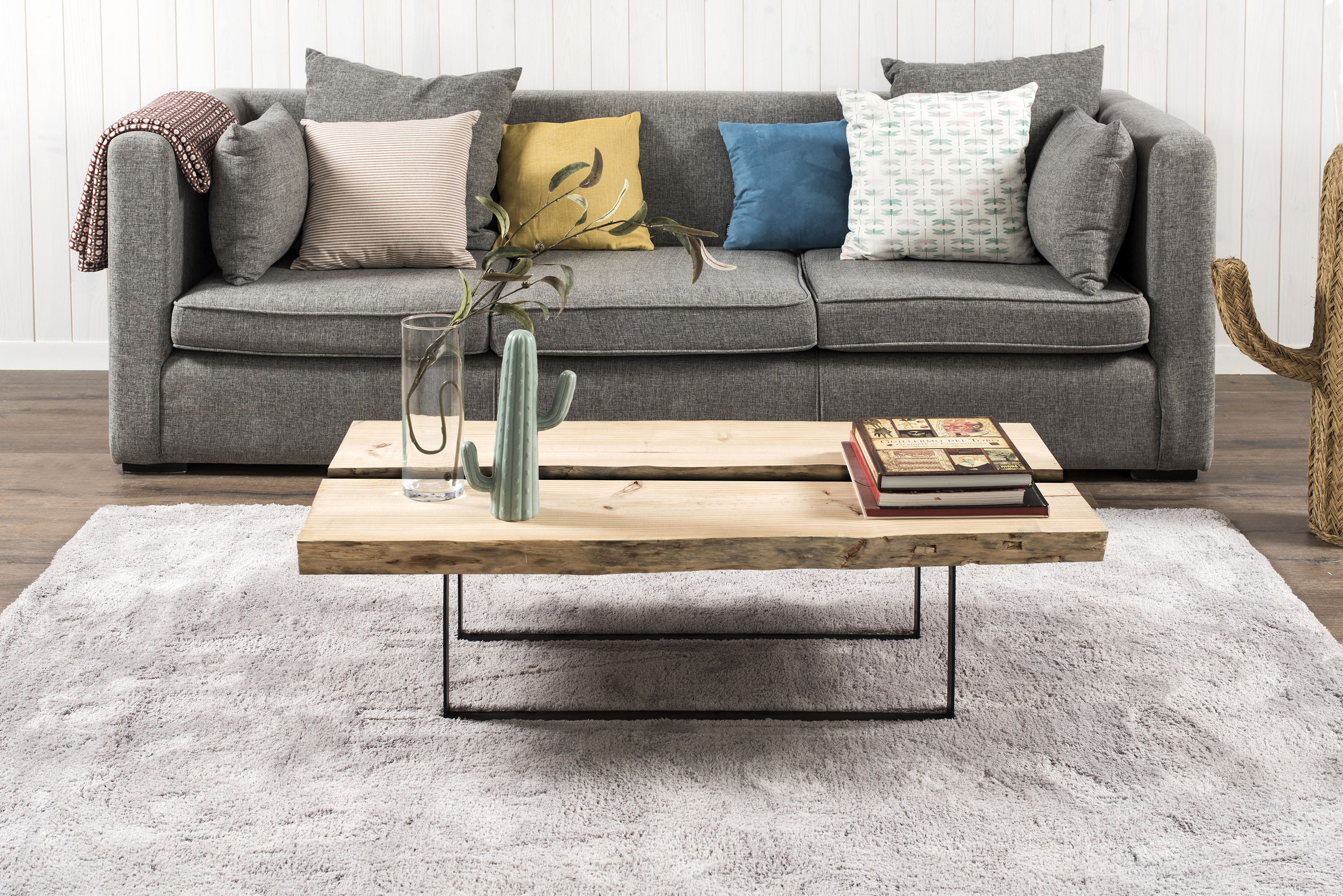 Tablero macizo de pino 20/25x80x4 cm tarugo 1 lado bruto - 11