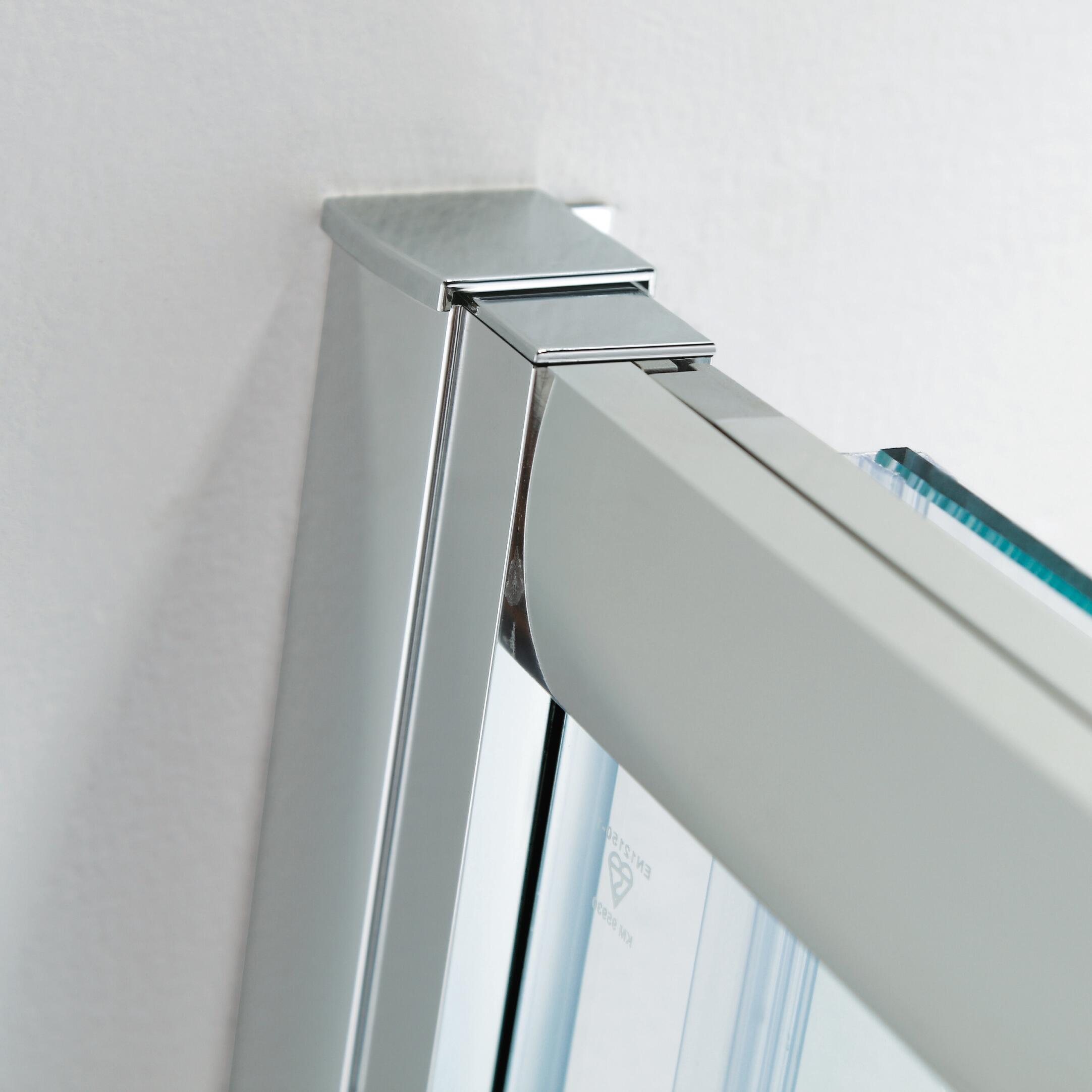 Porta doccia pieghevole Slimline, L 73-80 cm x H 195 cm x SP 6 mm, profilo cromo - 5