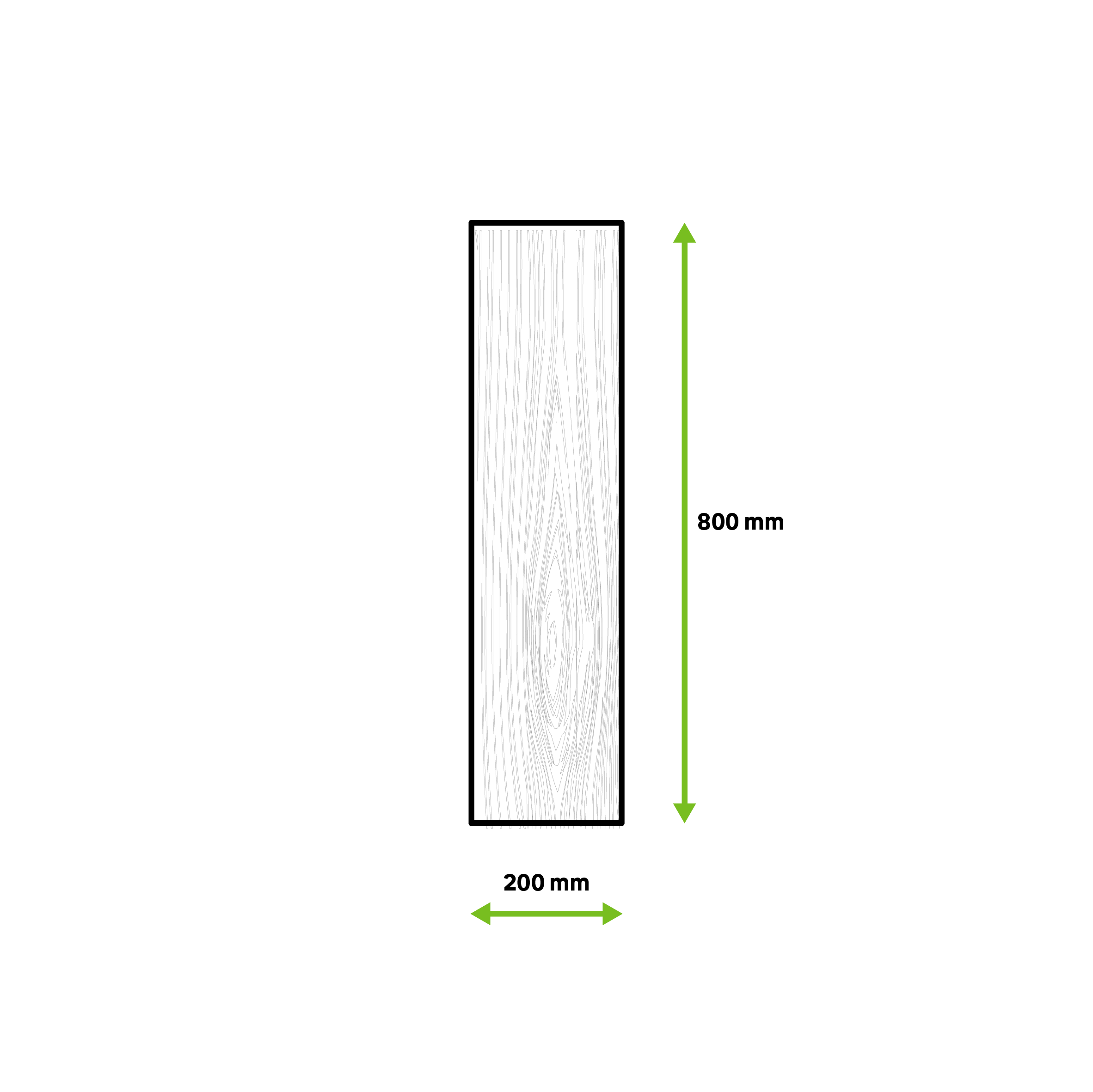 Painel de madeira maciça PINHO COM NÓ 800X200X18MM REDONDO - 5