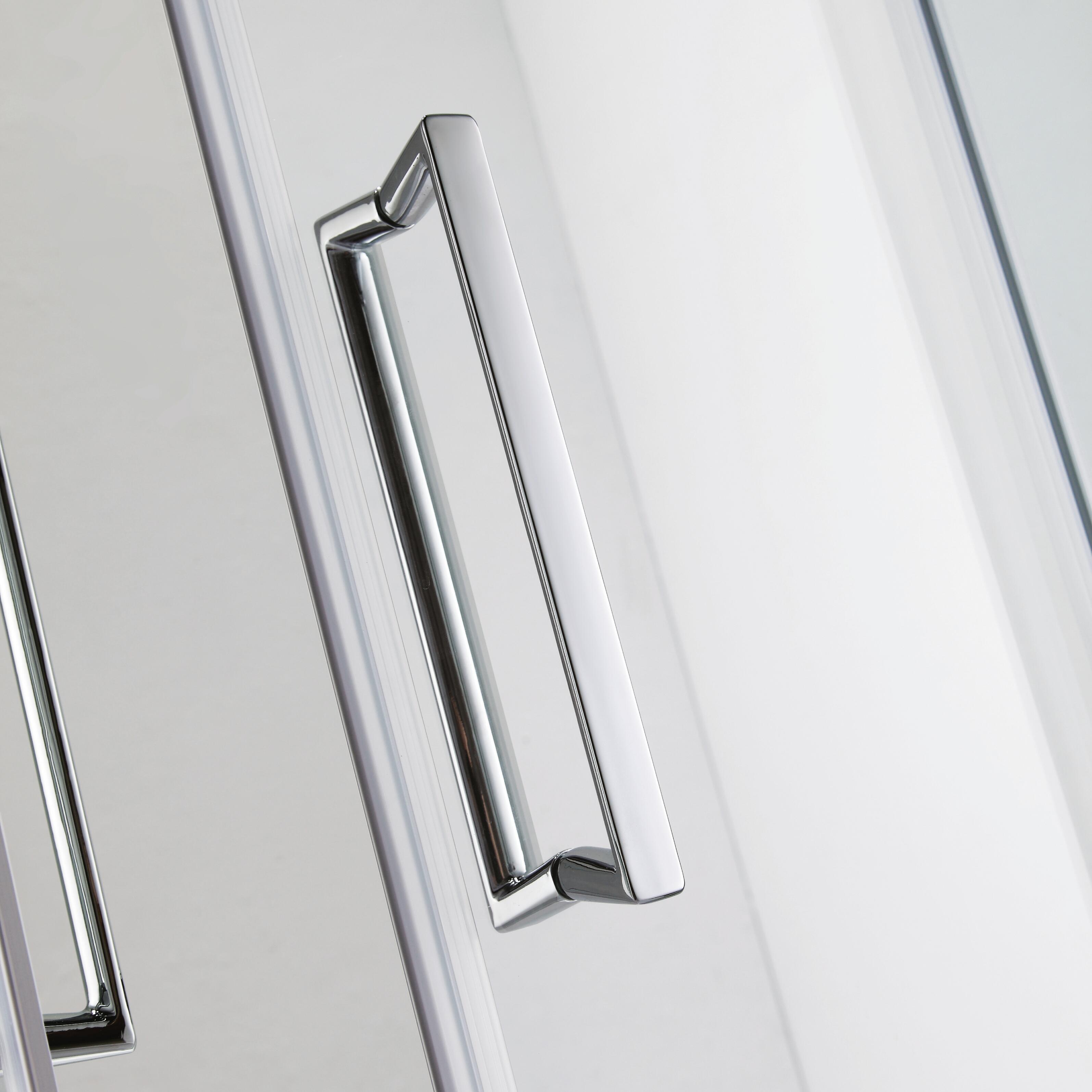 Porta doccia scorrevole L 94-100 cm x H 195 cm per nicchia in vetro trasparente SP. 6 mm, profilo lucido cromo, serie Slimline - 6