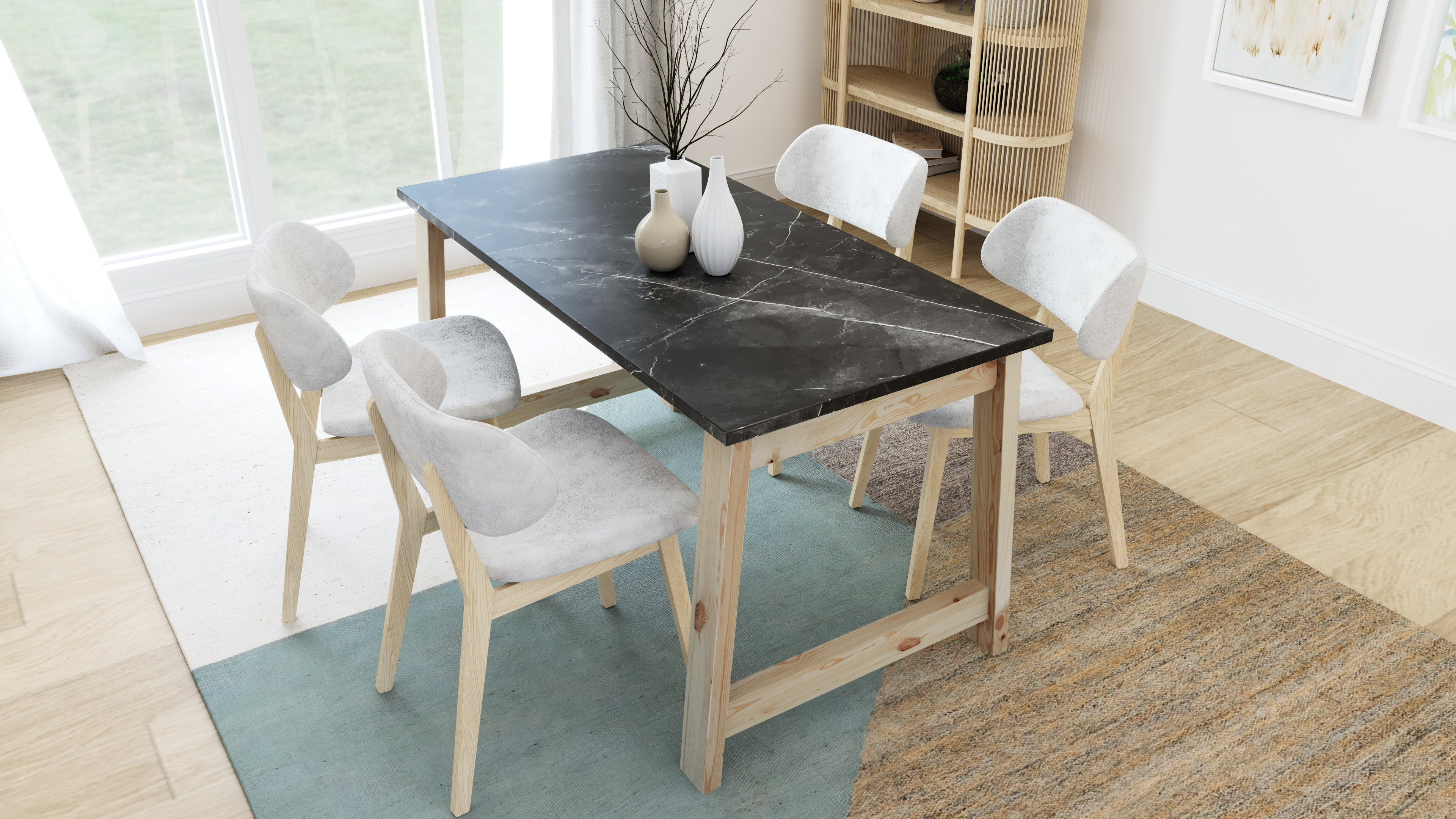 Mesa De Comedor Estilo Industrial Madera De Eucalipto 200x80