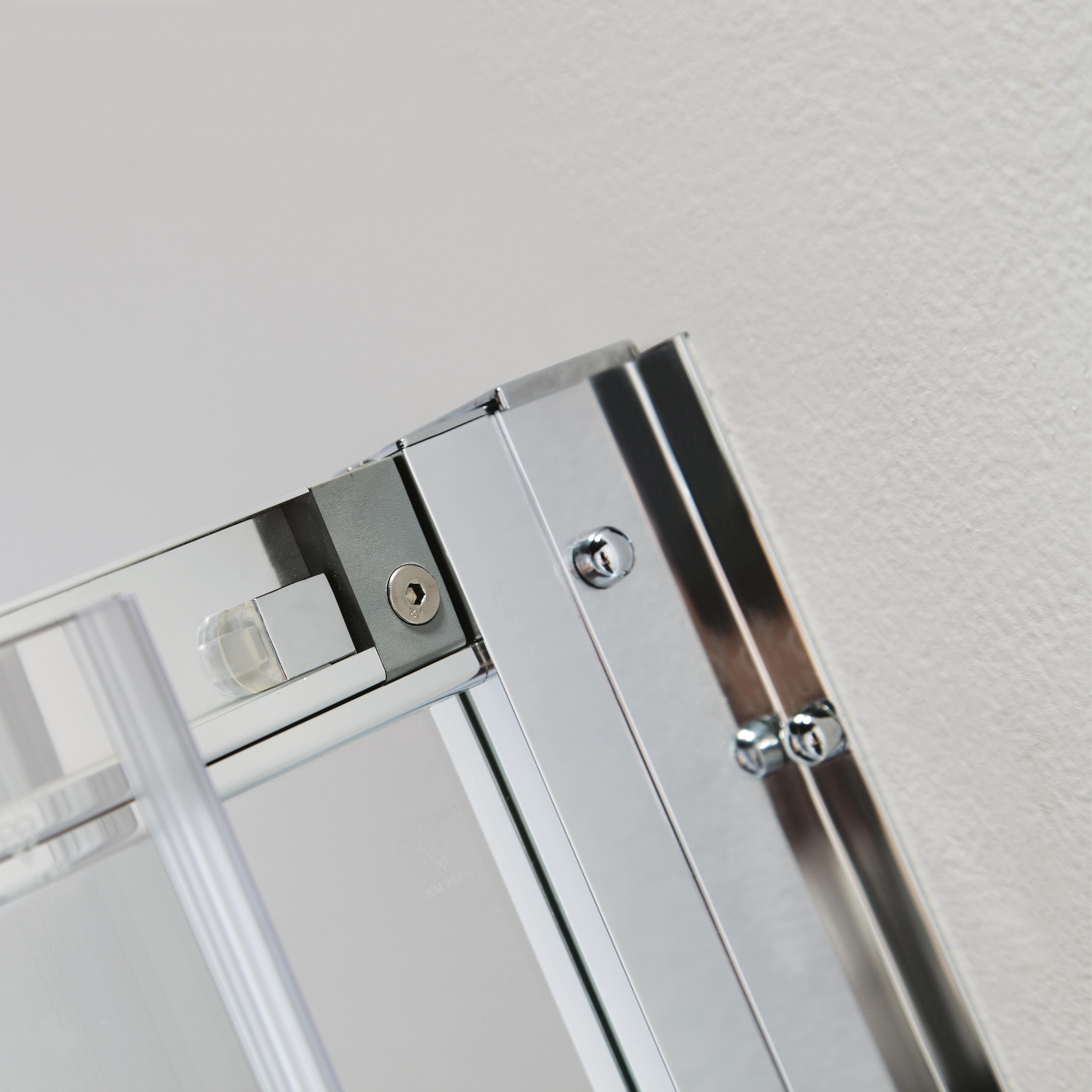 Porta doccia scorrevole L 94-100 cm x H 195 cm per nicchia in vetro trasparente SP. 6 mm, profilo lucido cromo, serie Slimline - 5