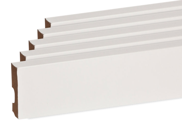 Pack de 5 rodapés MDF branco 14x70x2250 mm