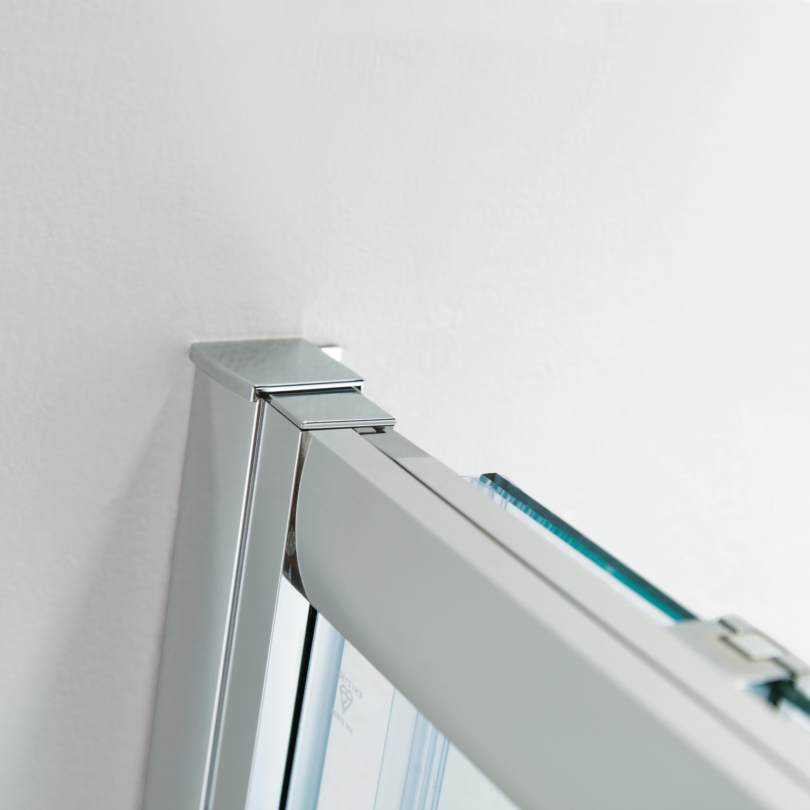 Porta doccia scorrevole L 94-100 cm x H 195 cm per nicchia in vetro trasparente SP. 6 mm, profilo lucido cromo, serie Slimline - 4