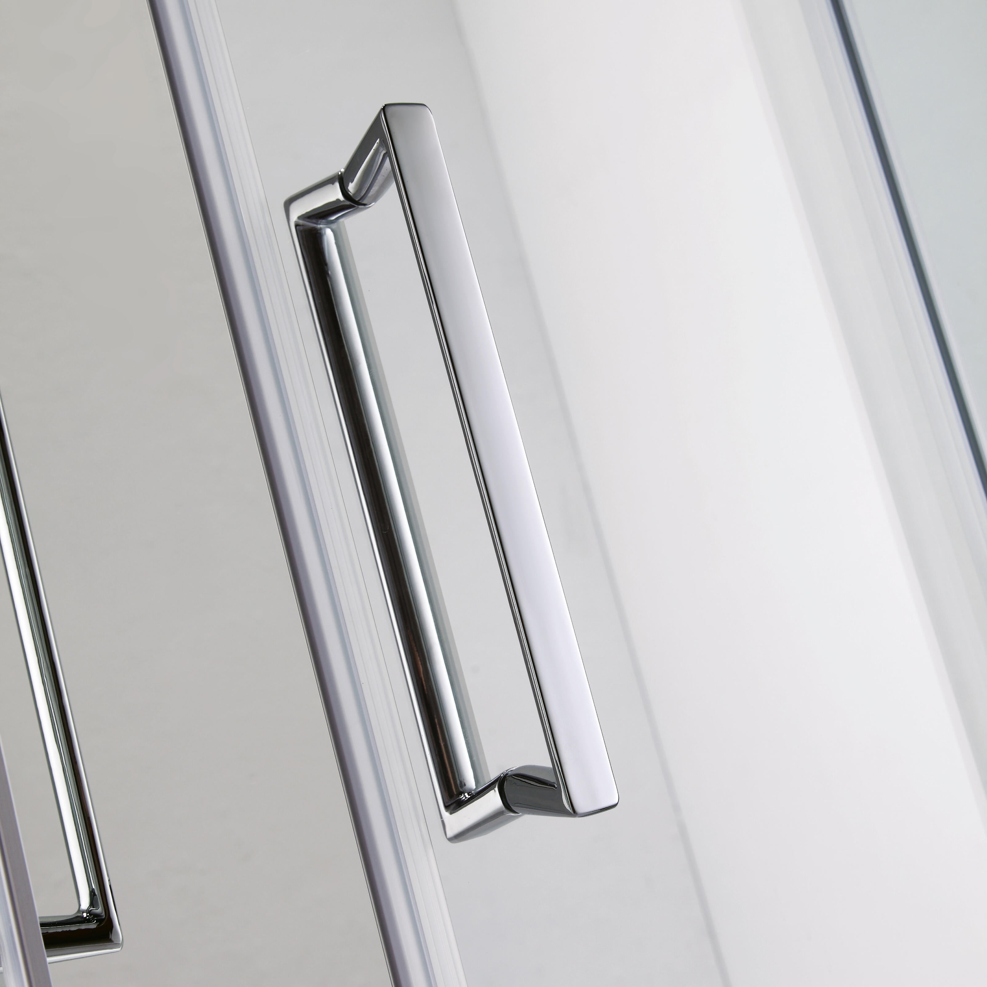 Porta doccia scorrevole L 104-110 cm x H 195 cm per nicchia in vetro trasparente SP. 6 mm, profilo lucido cromo, serie Slimline - 6