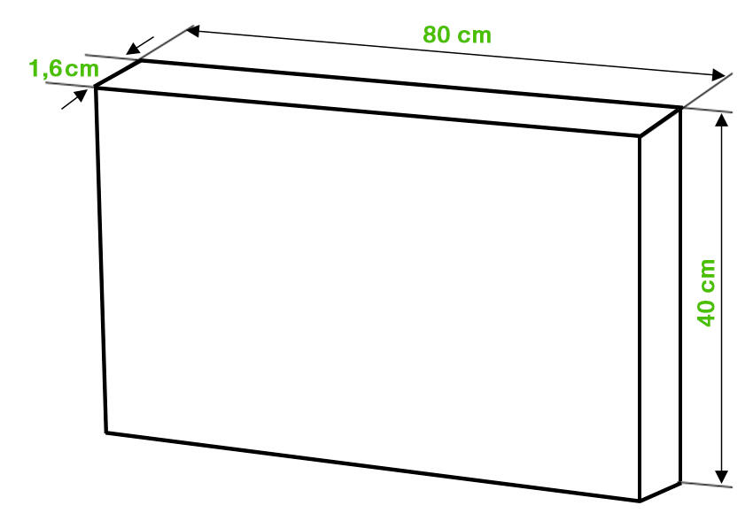 Tablero aglomerado en melamina blanco de 40x80x1,6 cm (anchoxaltoxgrosor) - 2