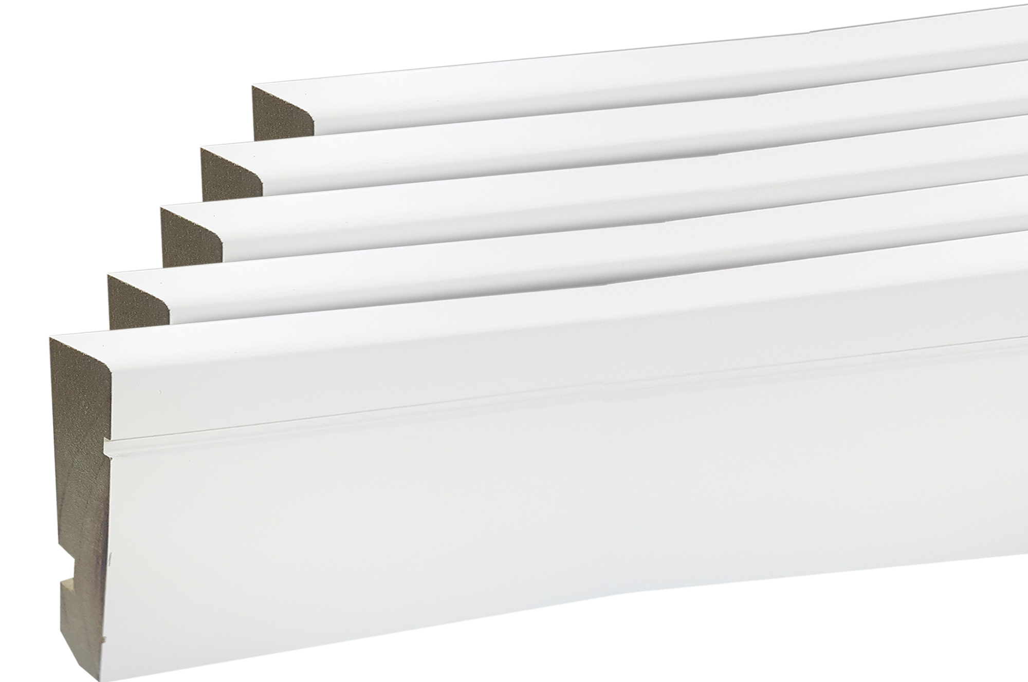 Pack de 4 rodapiés  de mdf de 220x14cm blanco - 3