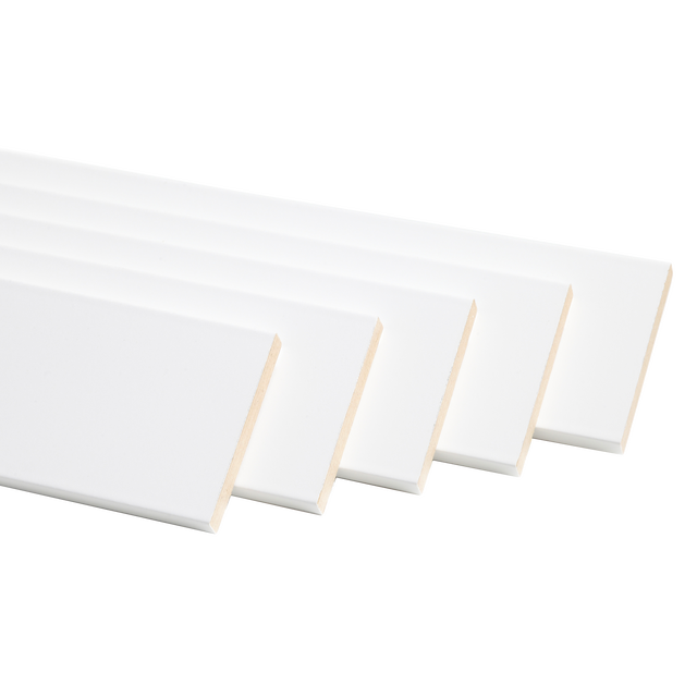 Kit de 5 tapetas lisas de mdf melamina blanco 70x10x2200mm