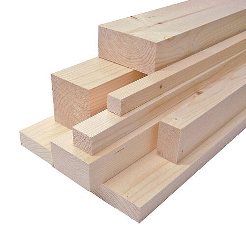 Pack de 4 listones de madera cepillados de 69x18mm x 2.4 m
