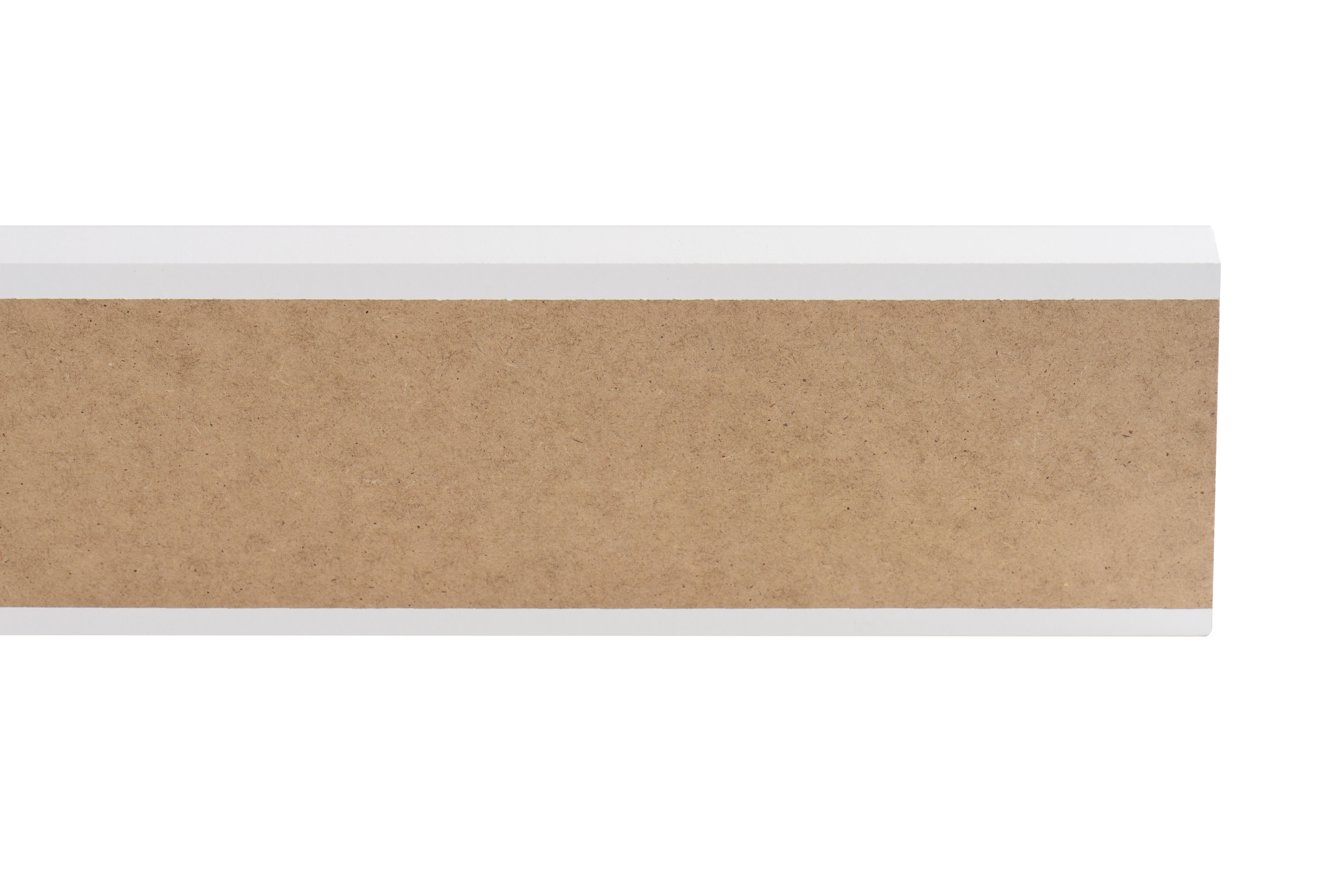 Tapeta de MDF melaminada blanca 70x10 mm x 2,70 m (ancho x grueso x largo) - 4