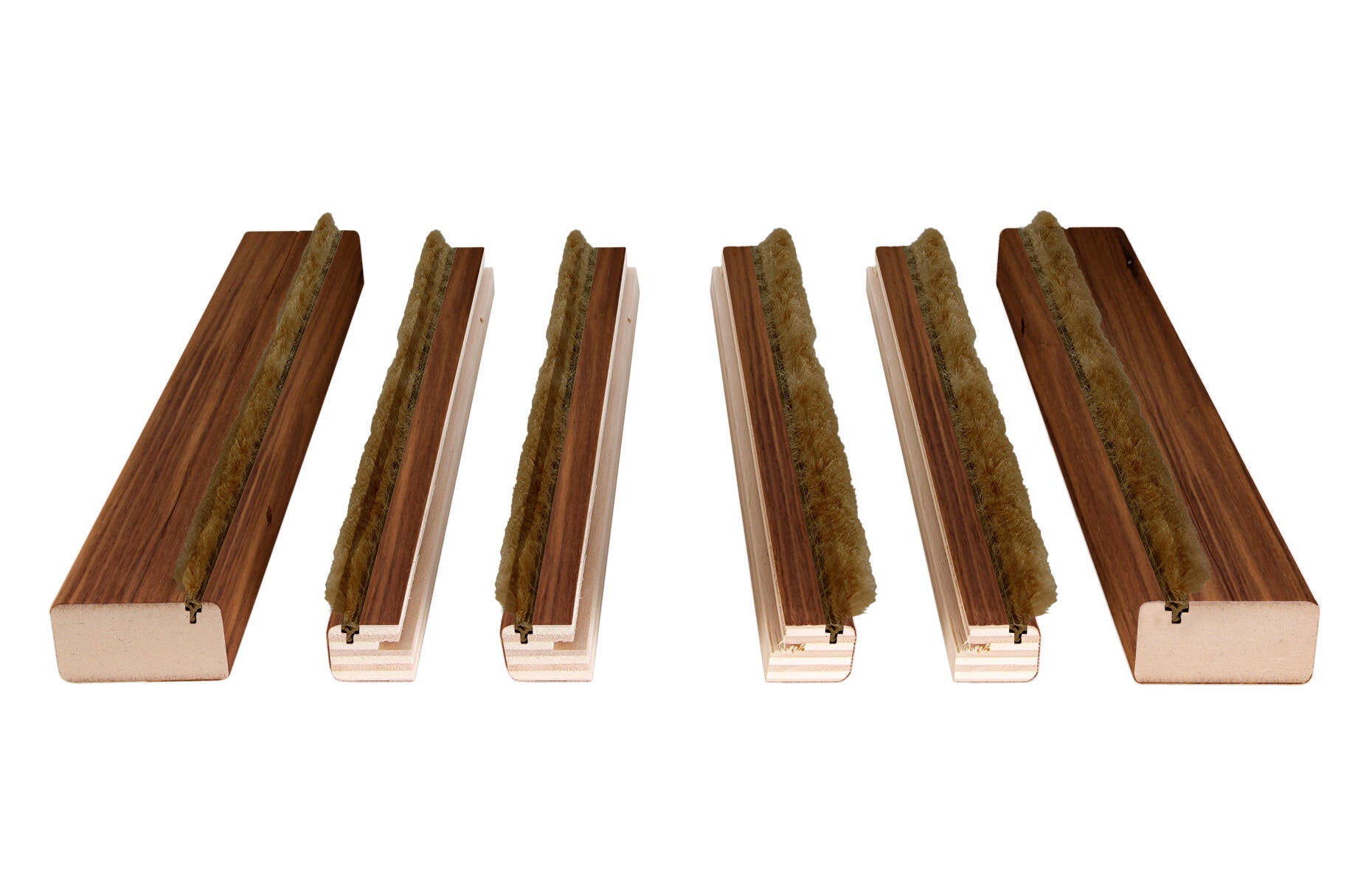 Kit de moldura para casoneto 105 mdf nogal para puerta corredera doble