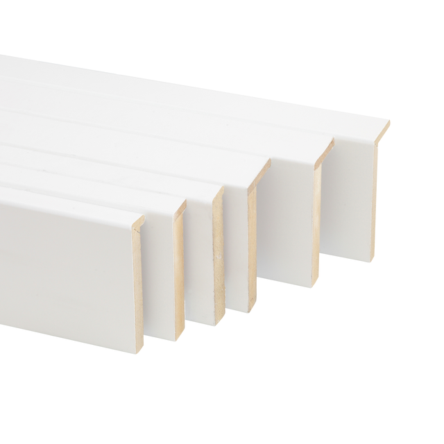 Kit de 5 tapetas en L extensible de mdf blanco 80 x 12x2200 mm