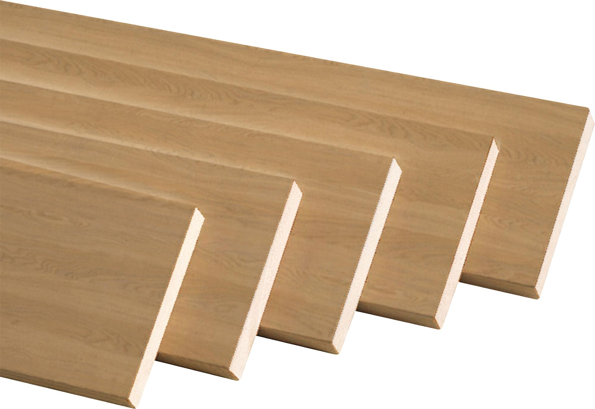 Kit de 5 tapetas lisas de mdf melamina roble miel 70x10x2200mm