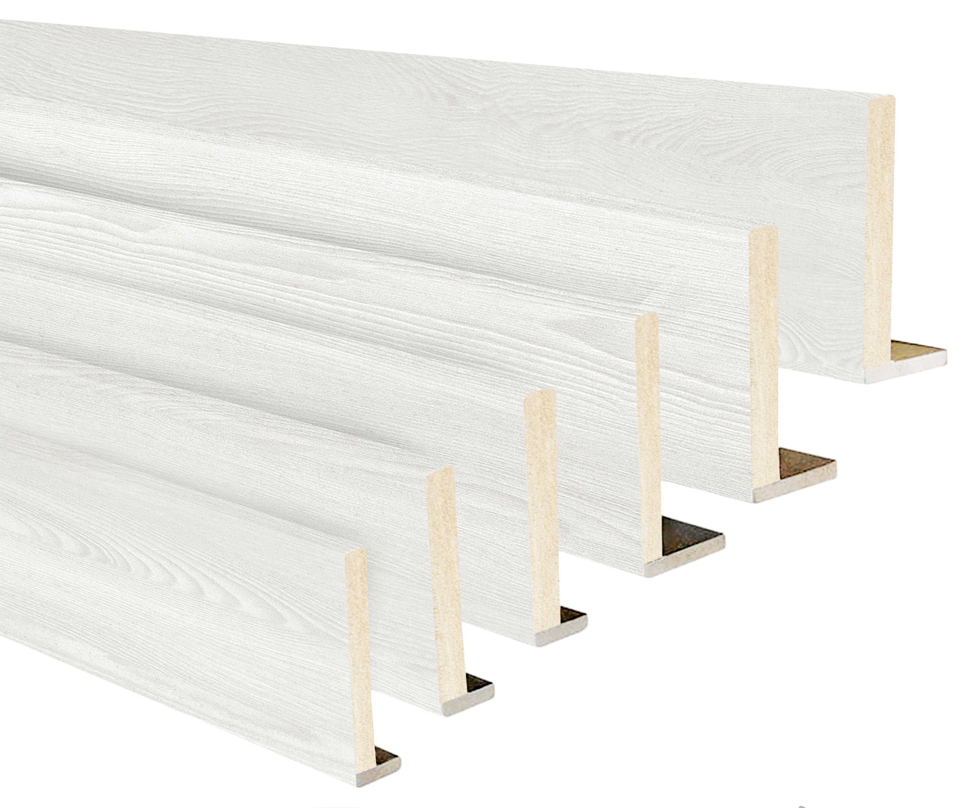 Kit de 6 tapetas extensible en l de mdf melamina blanco sofia/moscu 80x12/10 mm,