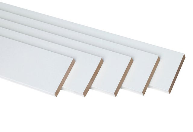 Kit de 5 tapetas lisas de mdf lacado blanco 90x10x2200