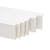 Kit de 5 tapetas extensible en L de mdf lacado blanco puerta Lucerna 80x10/12 mm