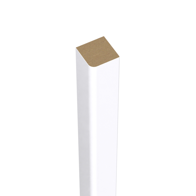 Liston de MDF melamina blanca 15x15 mm x 2,43 m (ancho x grueso x largo)