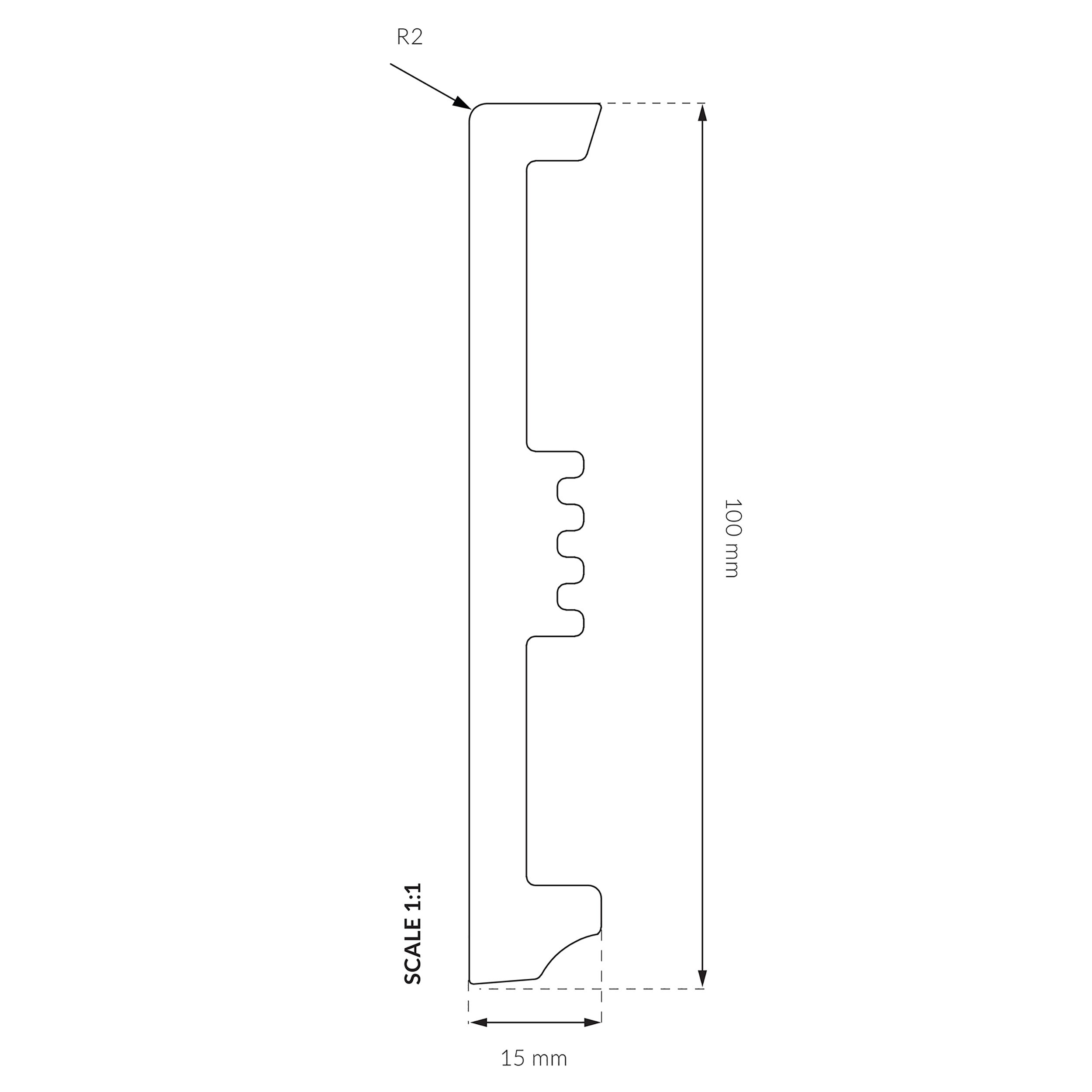 Rodapé Poliestireno branco mate 15x100x2200 mm Arbiton - 4