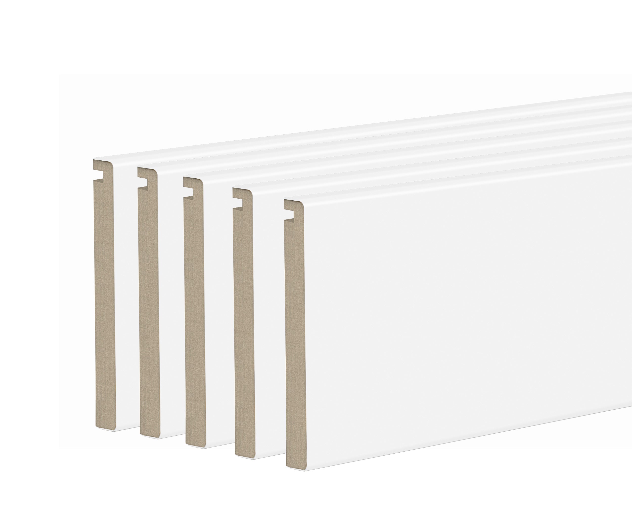 Kit de 5 tapetas lisas mdf melamina blanco 80x12/10x2200mm