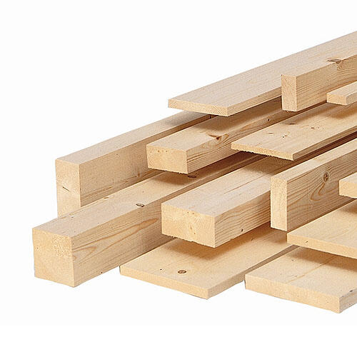 Pack de 6 listones de abeto cepillado pequeños nudos de 21x34mm y 2 m de largo