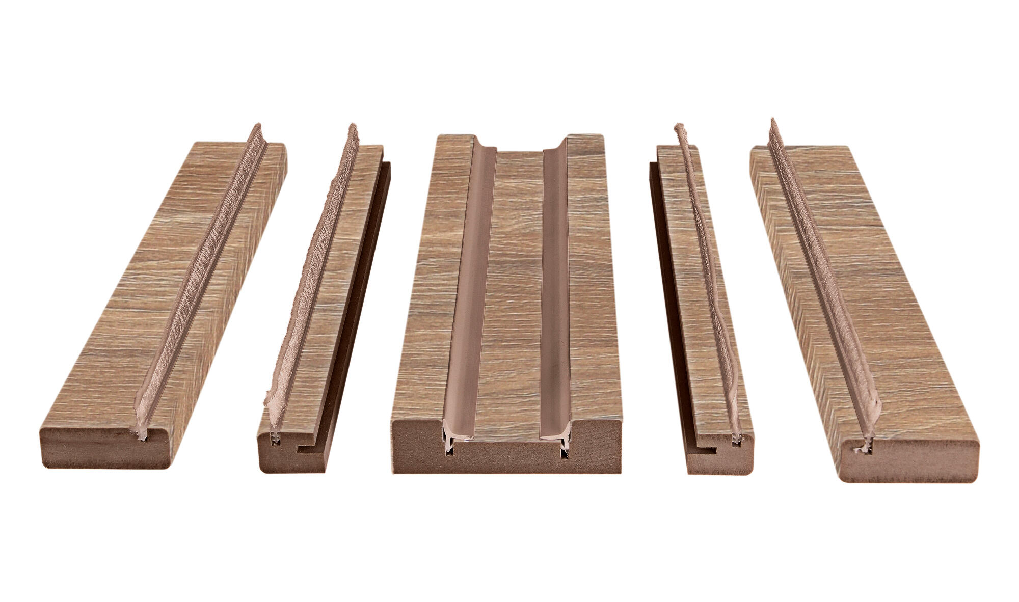 Kit de moldura para casoneto 105 de mdf nogal para puerta corredera coffe