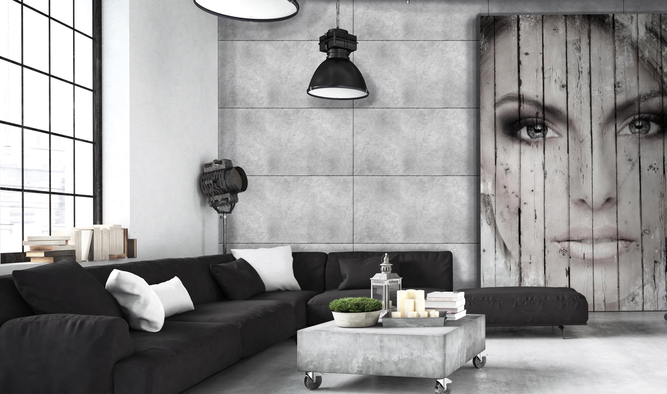 Revestimiento de pared placa alveolar decorativa Industri gris 100x0.3x50xm - 2