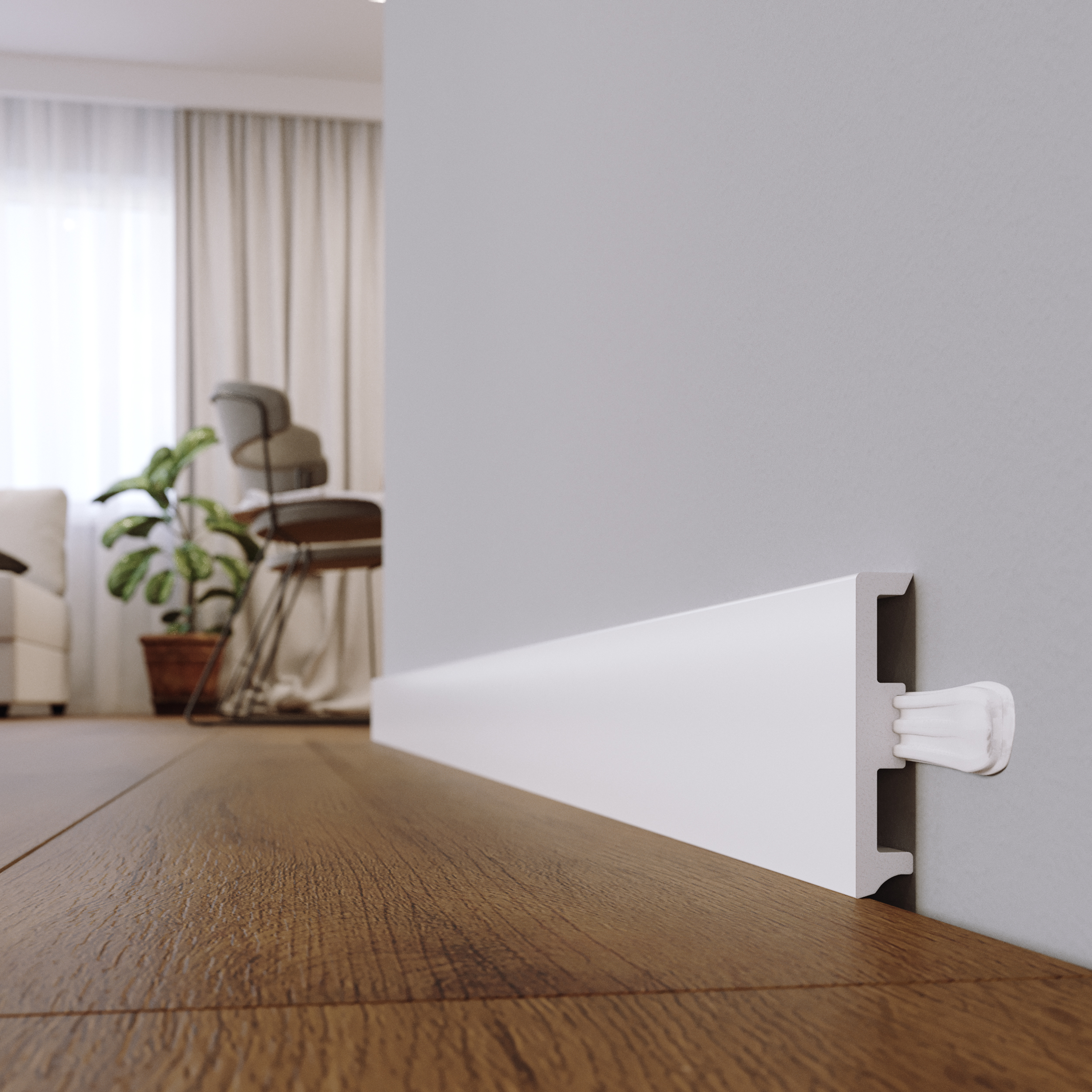 Rodapé Poliestireno mate 15x80x2200 mm Arbiton - 2
