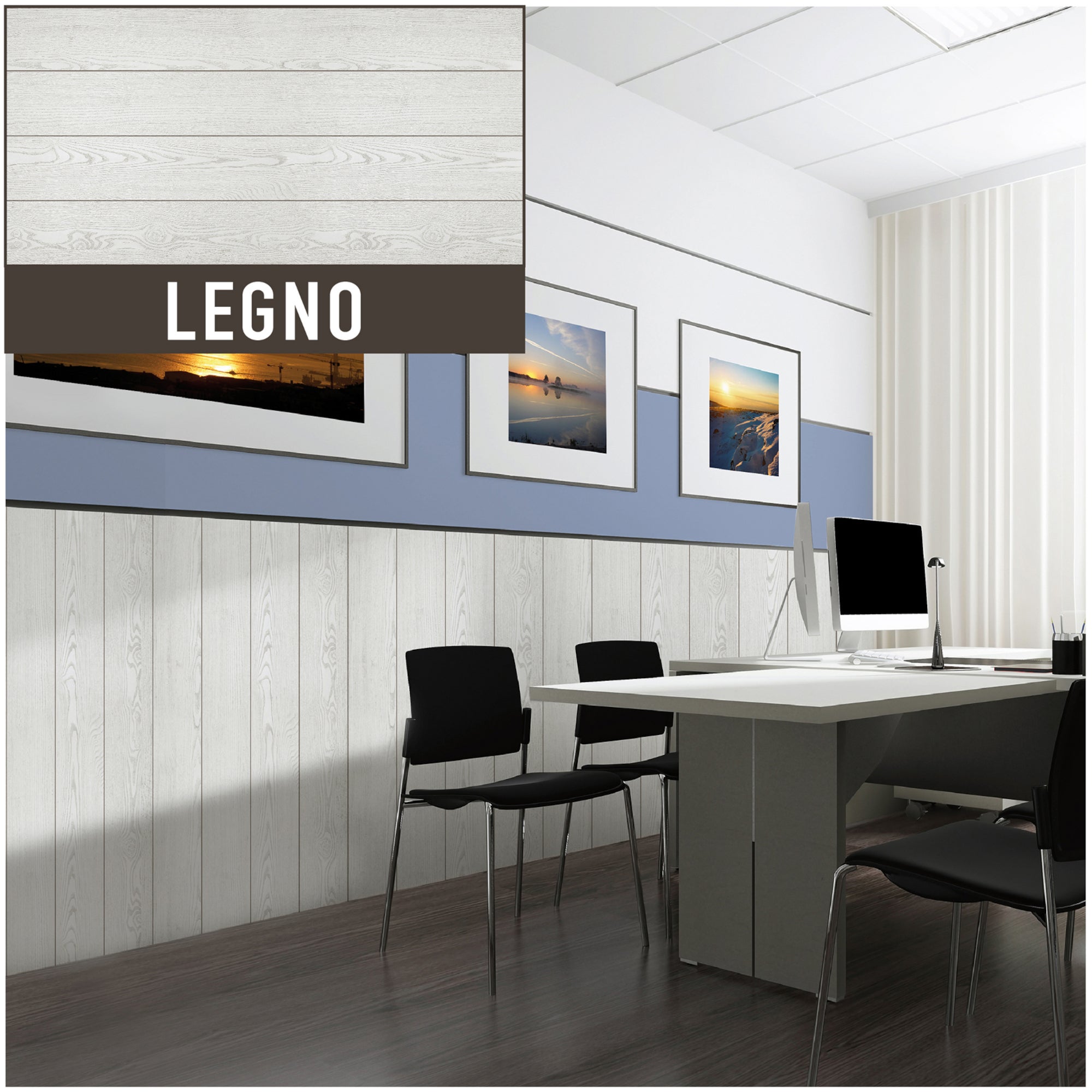 Revestimiento de pared placa alveolar decorativa Madera blanco 100x50xm - 2