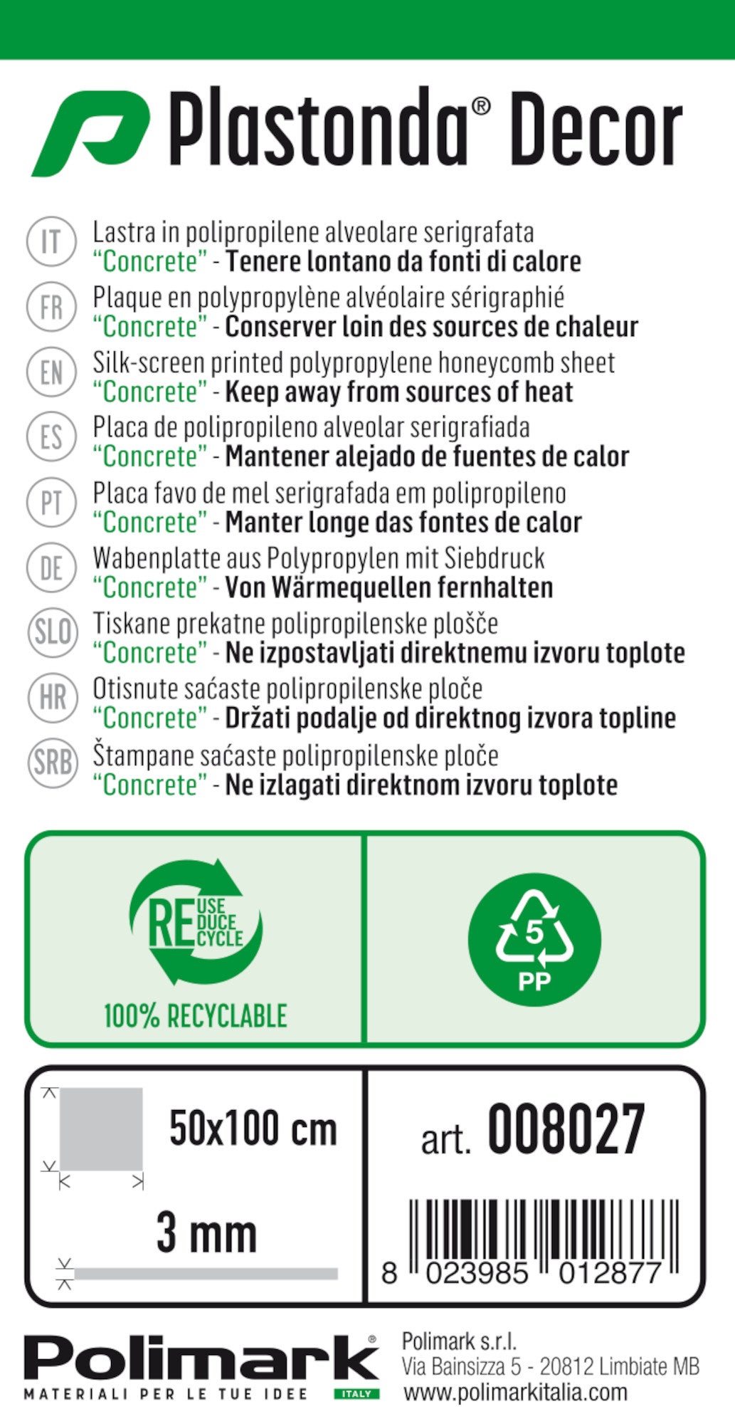 Revestimiento de pared placa alveolar decorativa Concret gris 100x50xm - 3