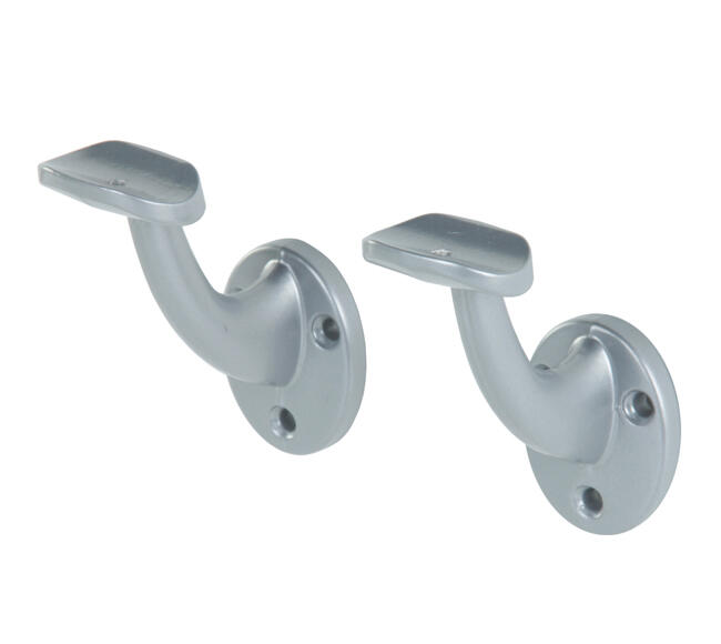 Pack de soportes para pasamanos aluminio gris