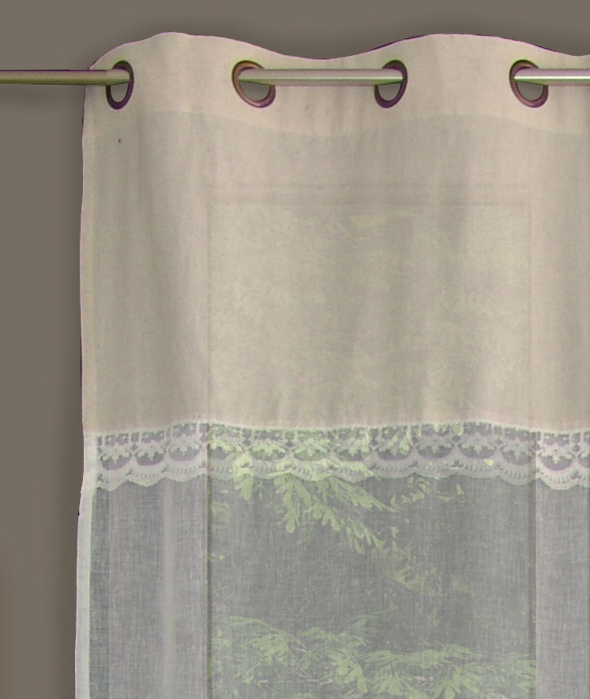 Tenda Alice ecrù, occhiello 140x290 cm - 11